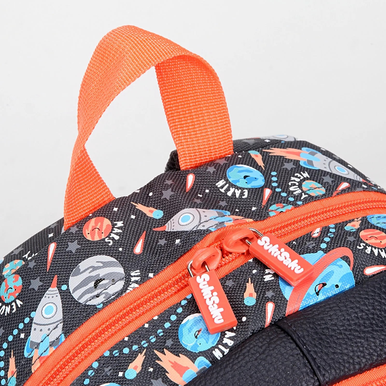 Space Design Backpack with Front Pocket for Kids