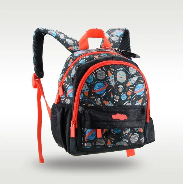 Space Design Backpack with Front Pocket for Kids
