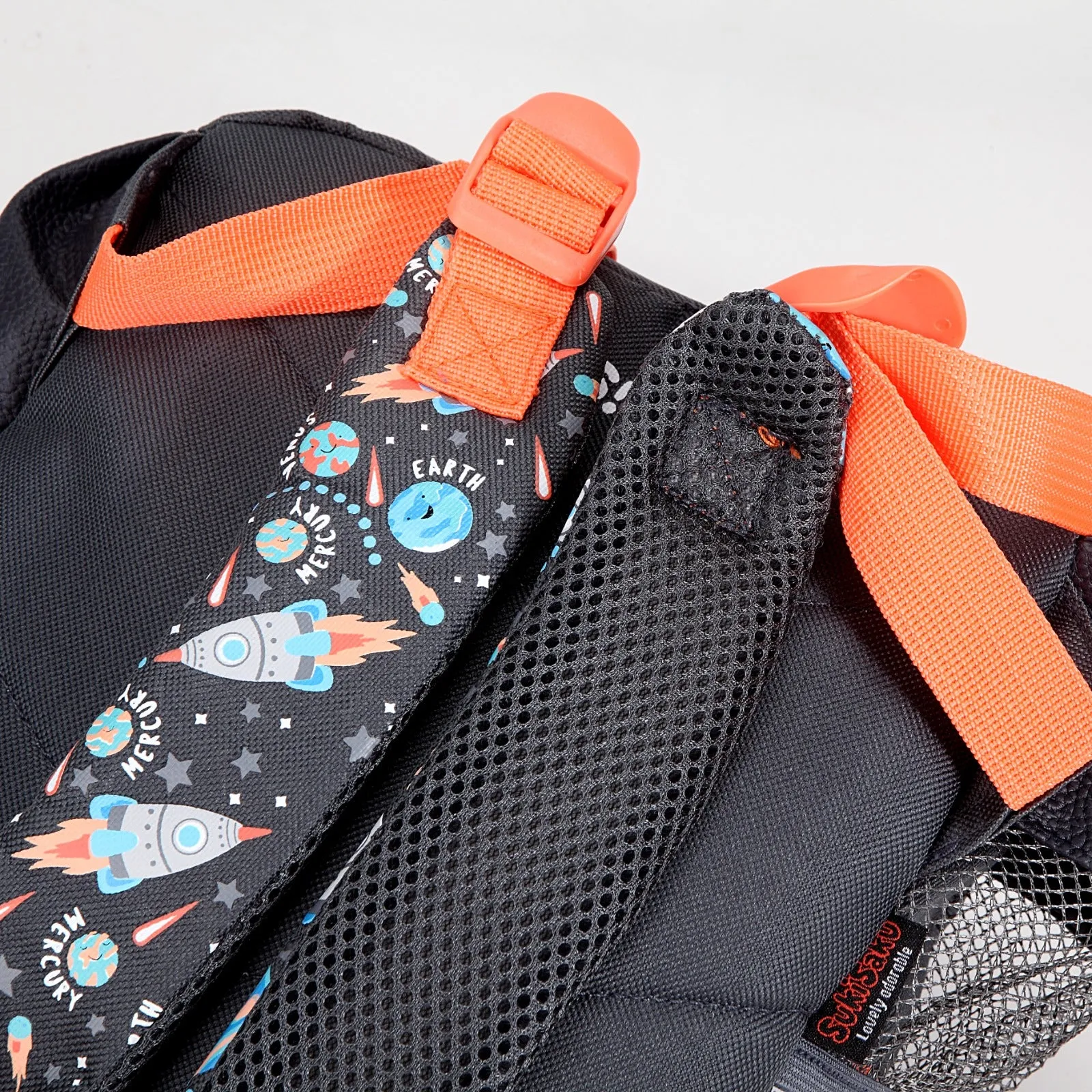 Space Design Backpack with Front Pocket for Kids
