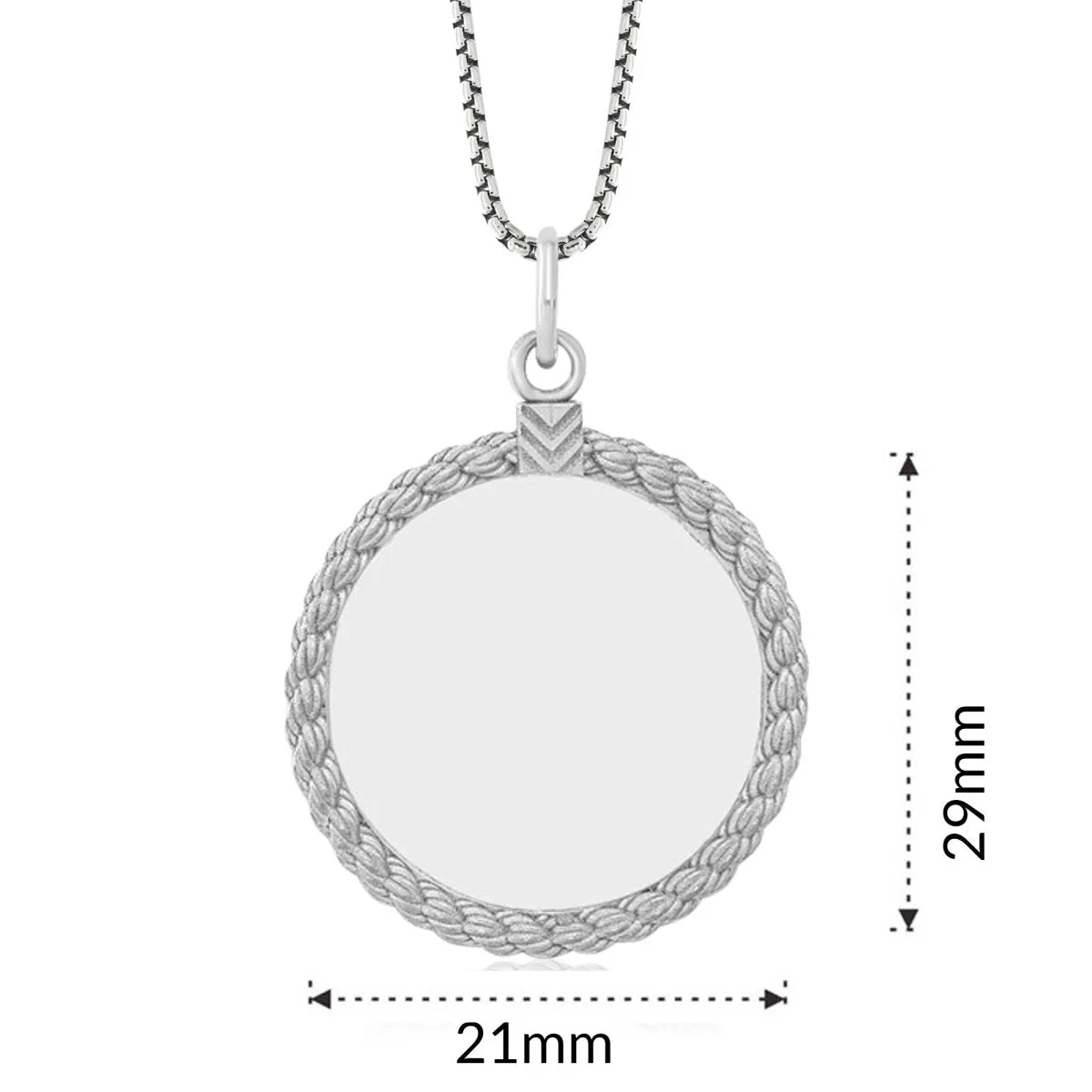 Sterling Silver Fingerprint Circle Pendant With Rope
