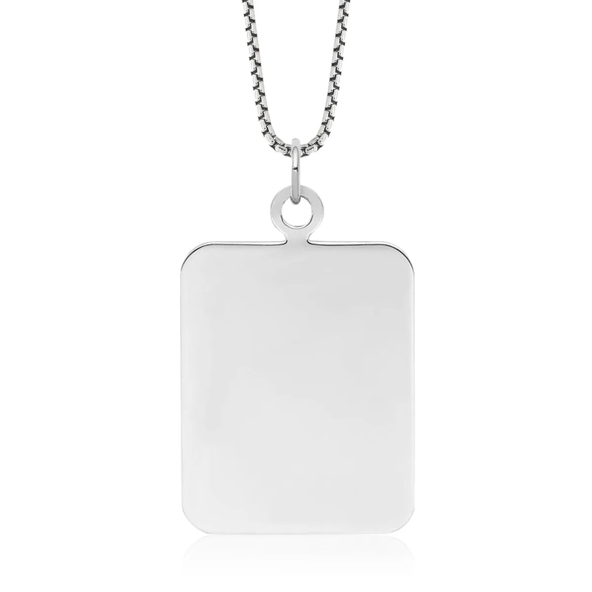 Sterling Silver Fingerprint Rectangle Pendant