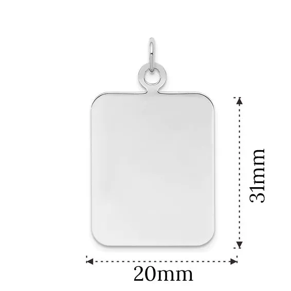 Sterling Silver Fingerprint Rectangle Pendant