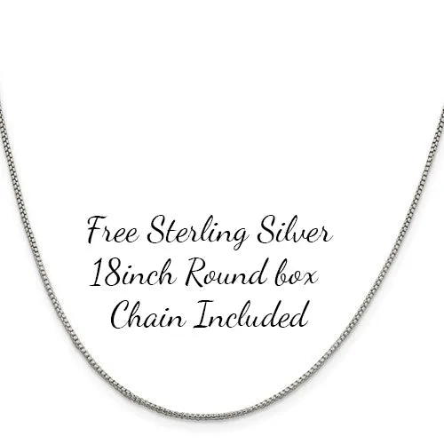 Sterling Silver Fingerprint Rectangle Pendant