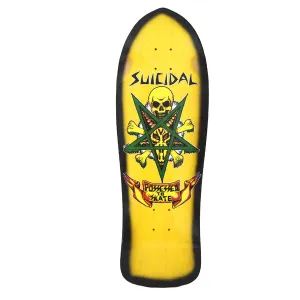 Suicidal Skates Possessed To Skate Skateboard Deck Yellow Stain/Black Fade - 10.125 x 30.825