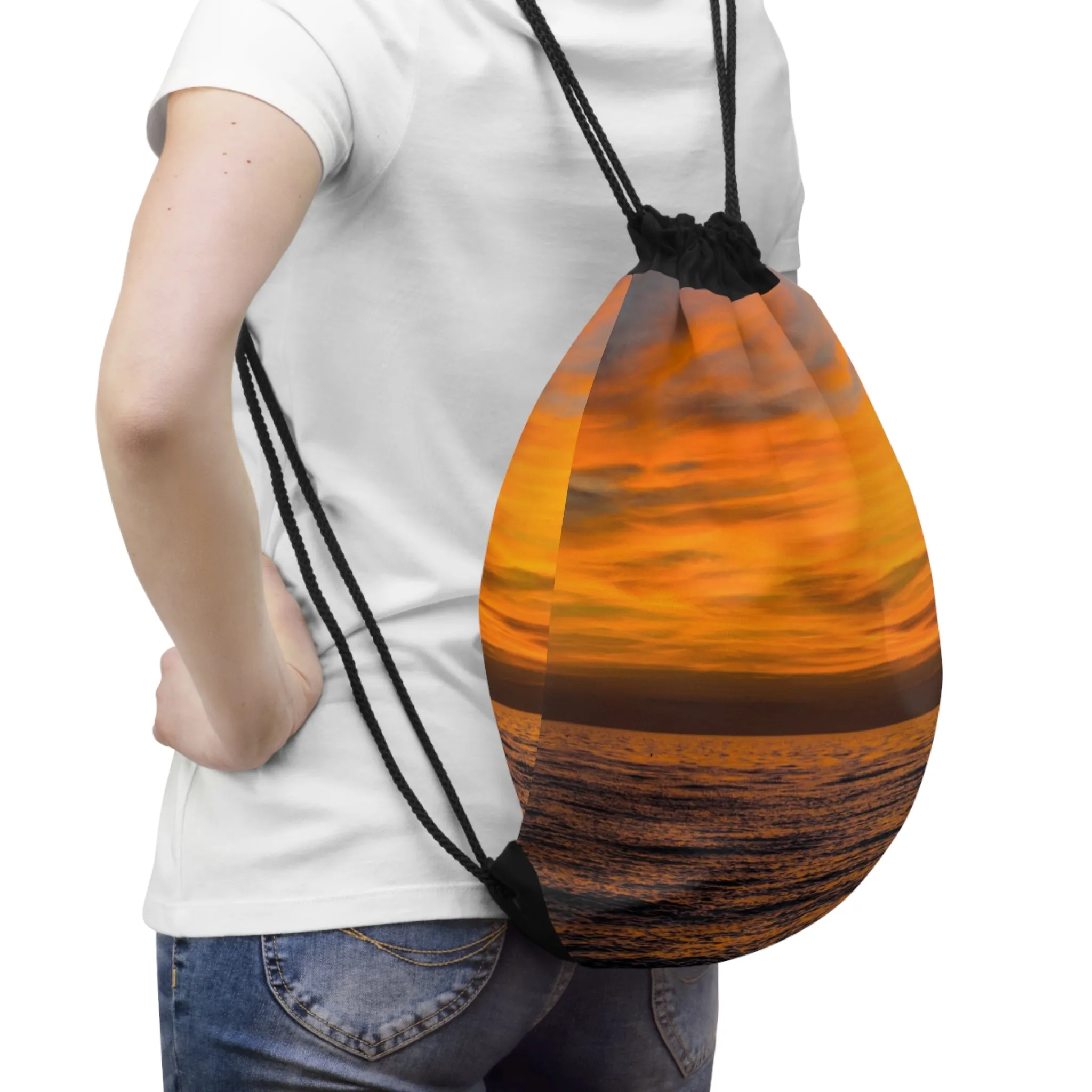 Sundown - Drawstring Bag Lightweight Gym Bag for Gym, Store, or Beach  School Gym Bag