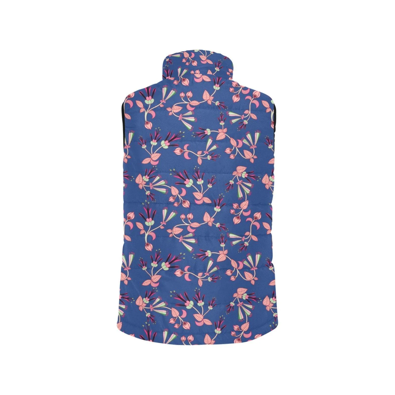 Swift Floral Peach Blue Men's Padded Vest Jacket