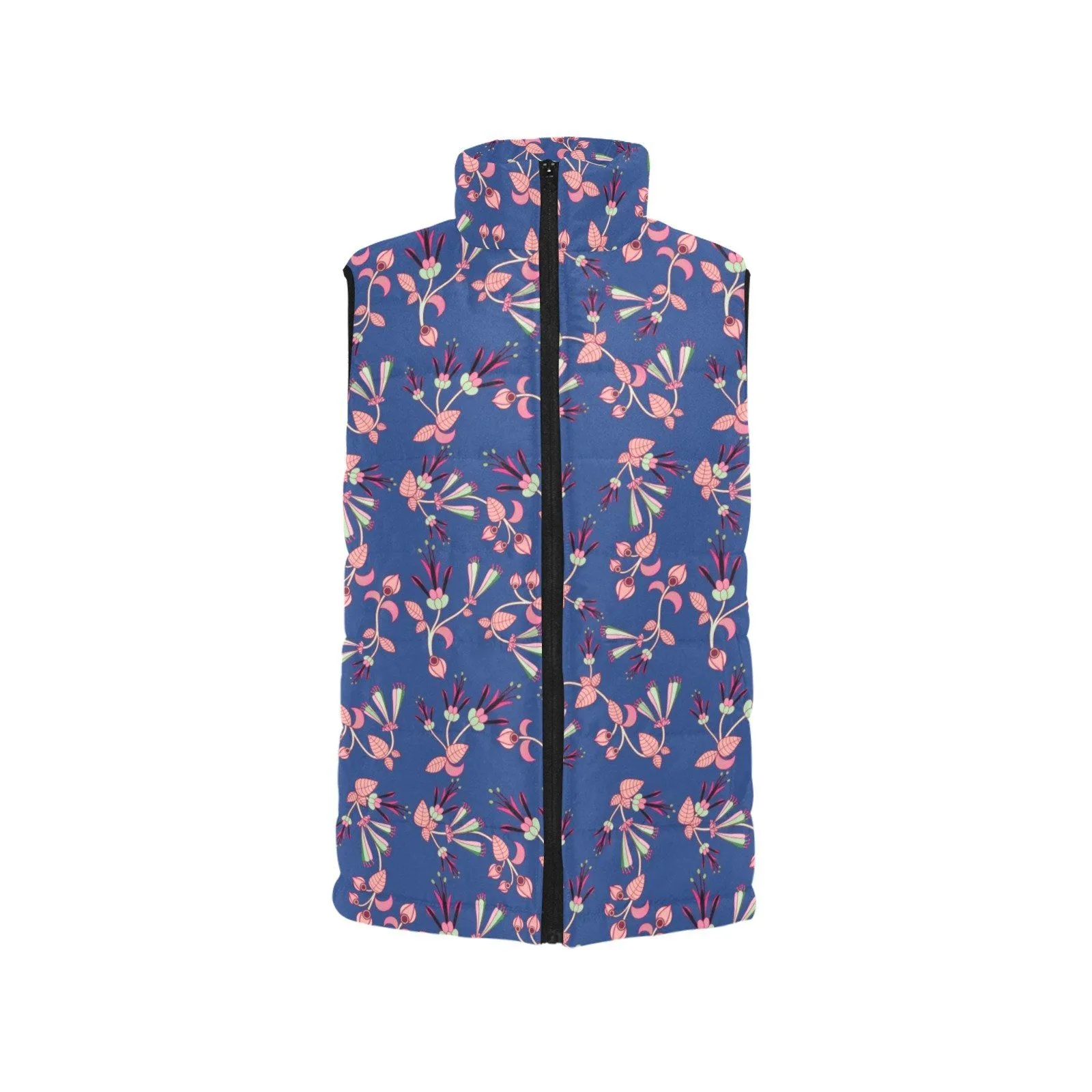 Swift Floral Peach Blue Men's Padded Vest Jacket