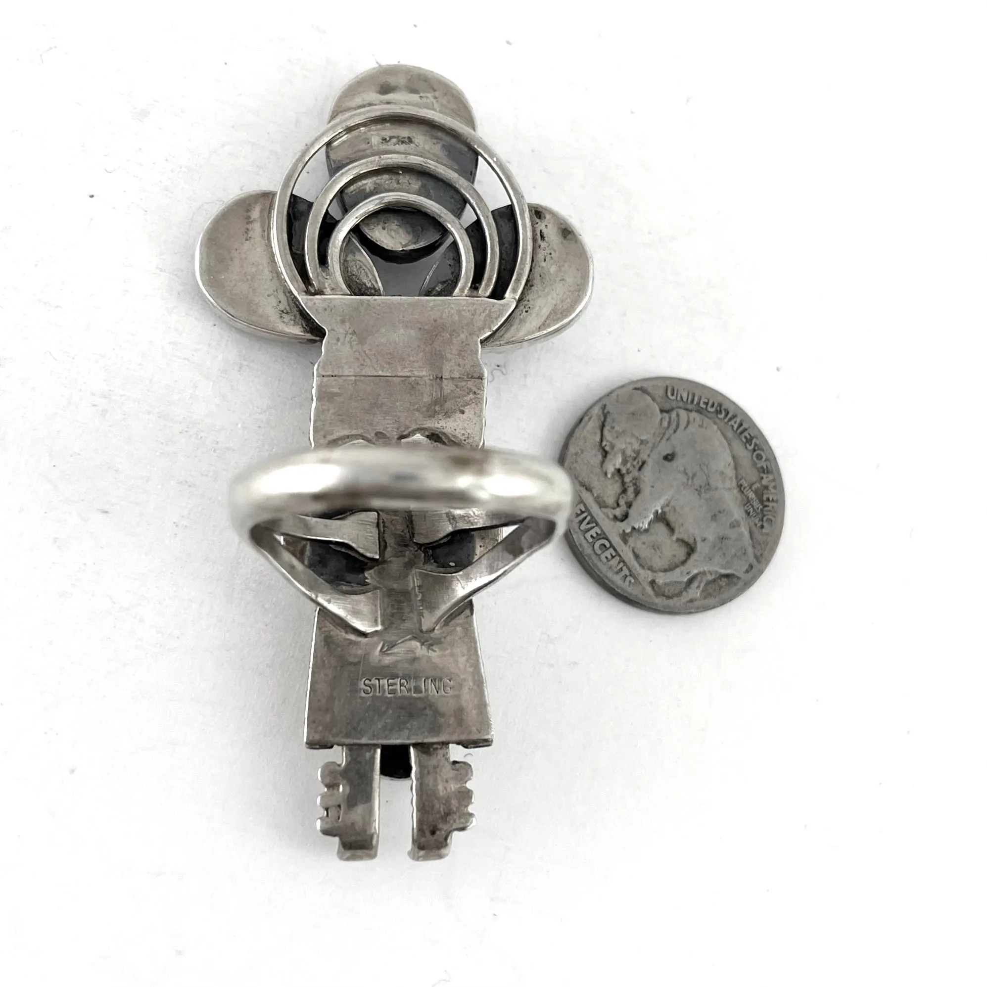 Tall Yei Figure Ring<br>Size: 11.5