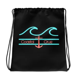 Teal Waves Drawstring bag