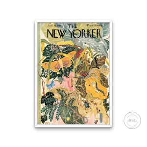 The New Yorker Vintage Cover June 1945 Edition PRINTABLE WALL ART, Vintage Wall Art, The New Yorker Retro Magazine Prints, Botanical Green Wall Decor