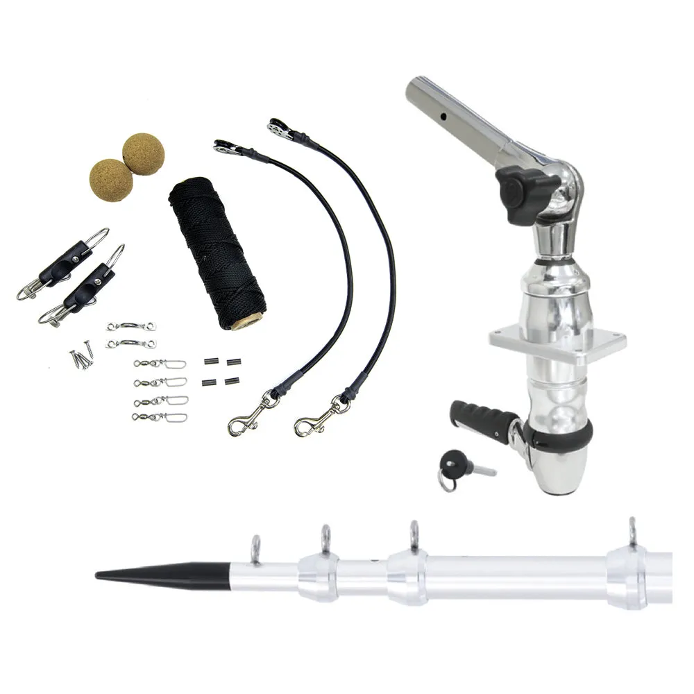 Tigress XD Top Mount System - 15ft - Silver Outriggers Elite Rigging Kit
