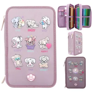 TOPModel Trippel Pencil Case With LED Dogs Mood barometer