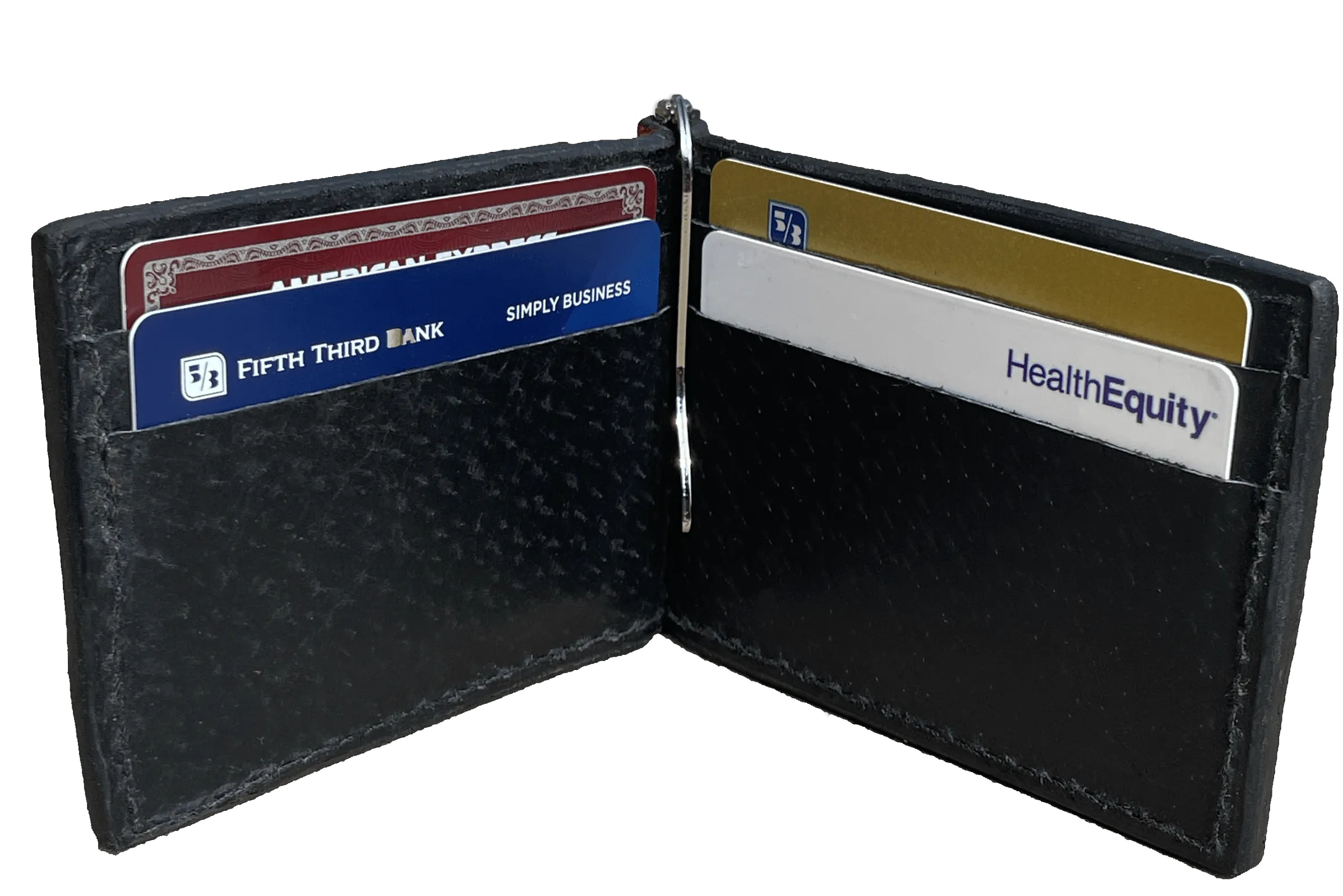 Tree Bark Elephant Bifold Slim Profile Wallet With Money Clip