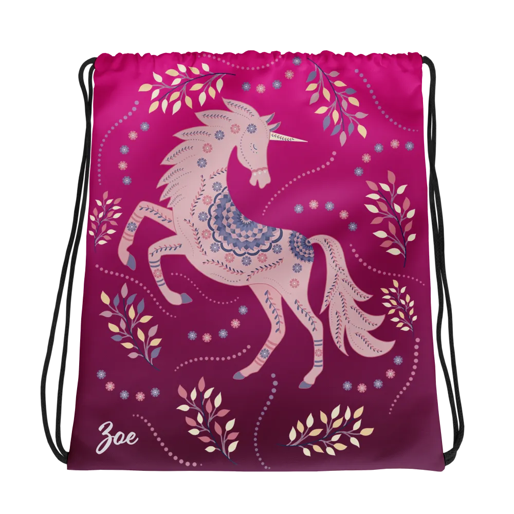 Unicorn Drawstring Bag - Purple