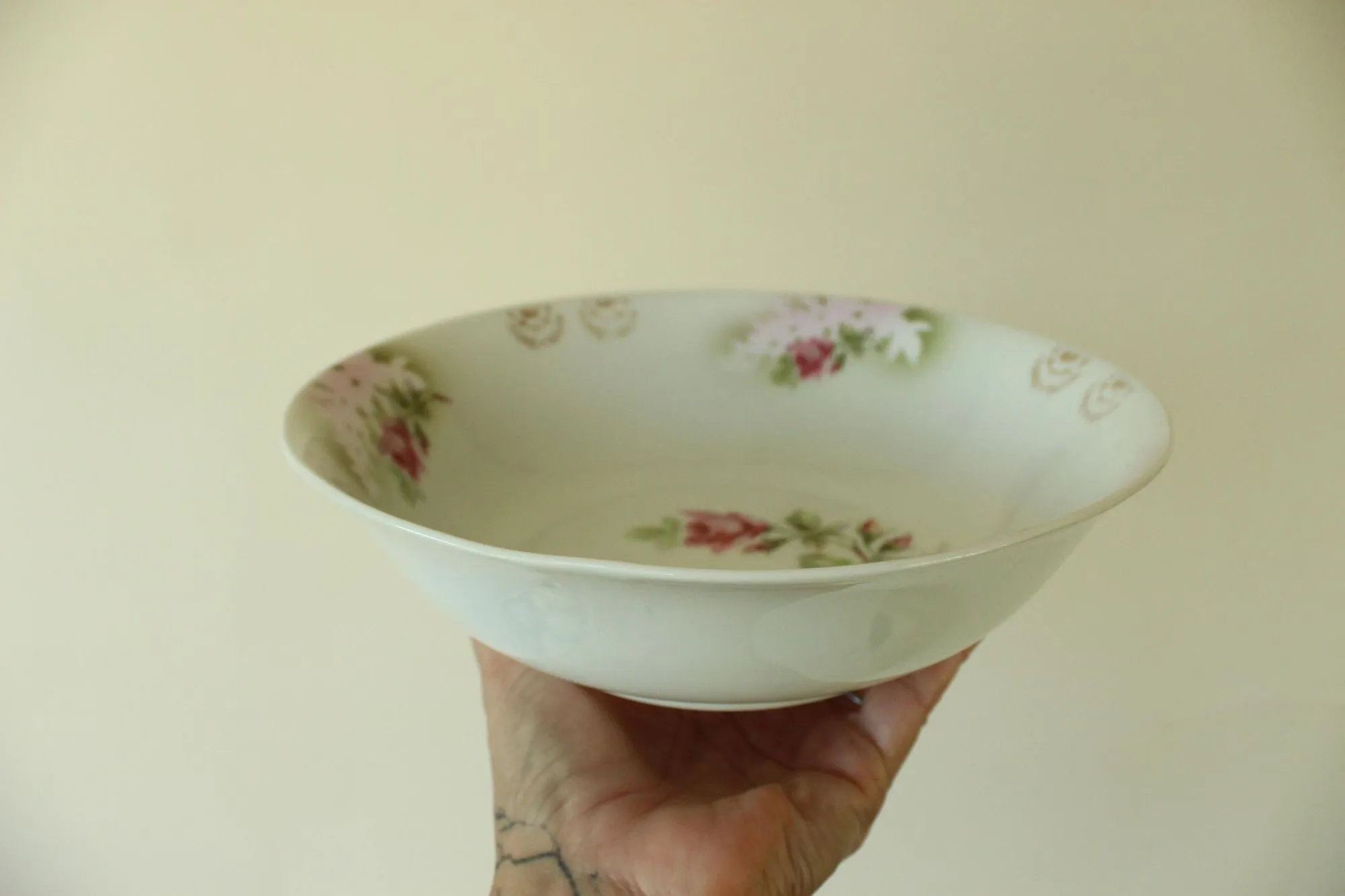 Vintage 1920s 1930s Welmar Germany Rose Pattern Bowl