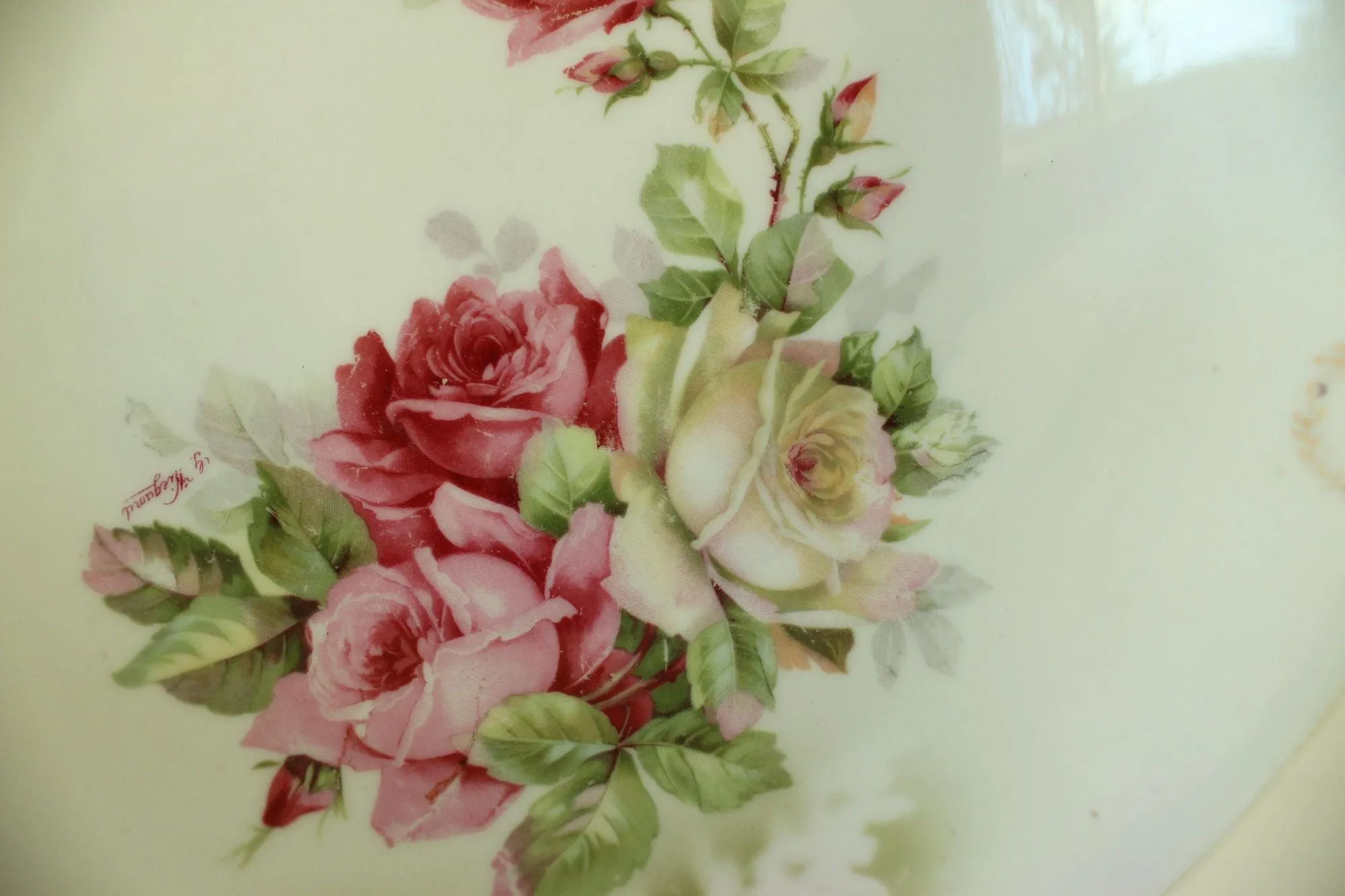 Vintage 1920s 1930s Welmar Germany Rose Pattern Bowl