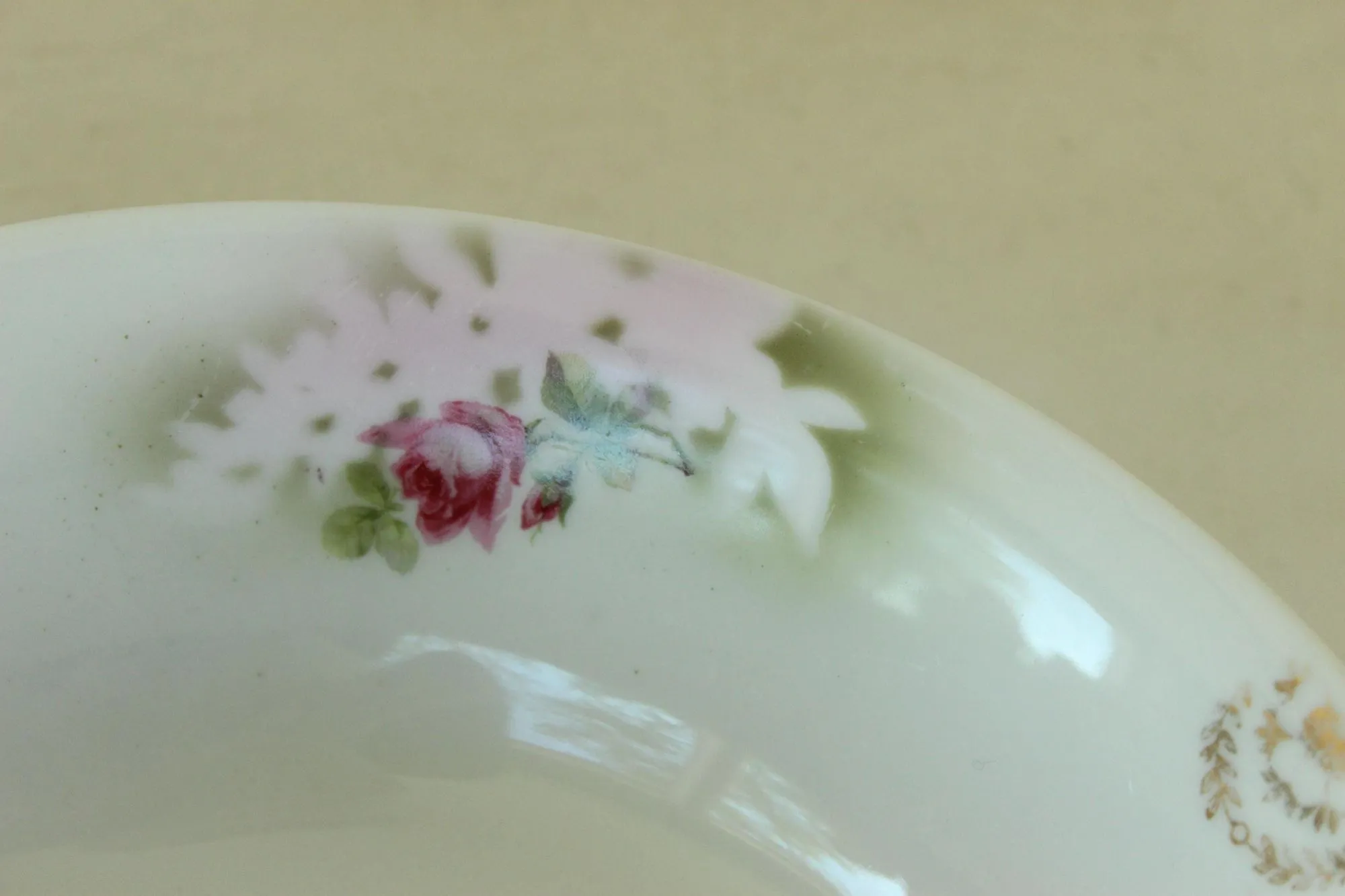 Vintage 1920s 1930s Welmar Germany Rose Pattern Bowl