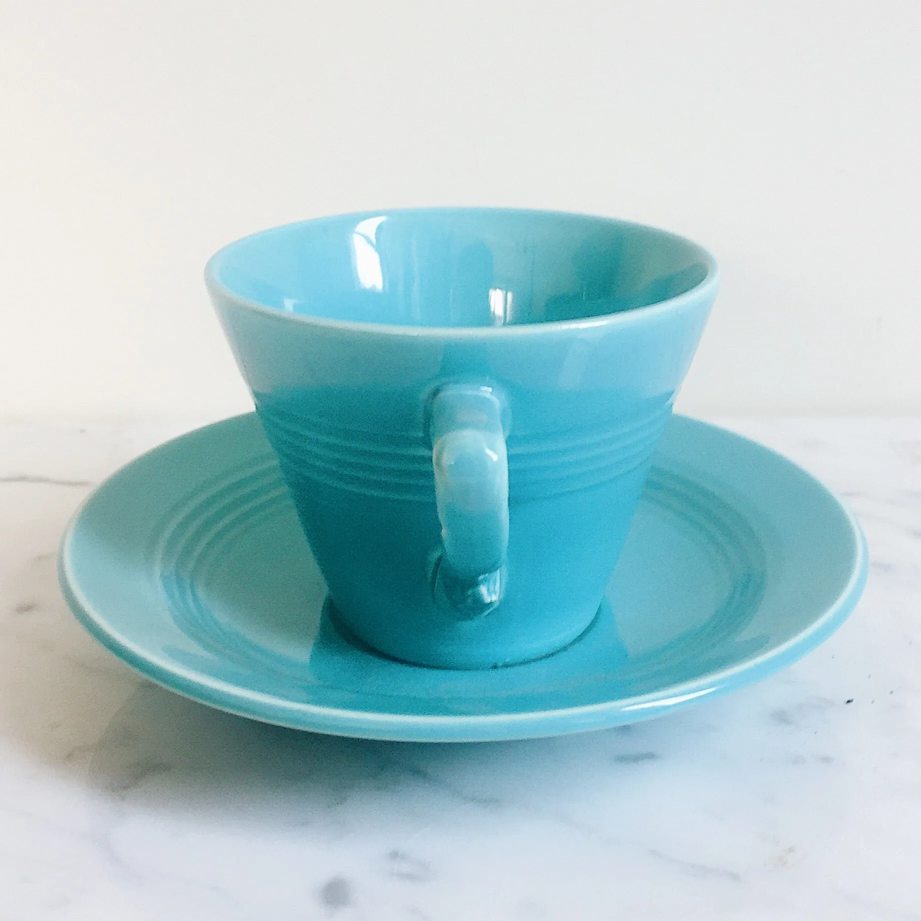 Vintage 1940s Homer Laughlin Teal Tea cup & Saucer