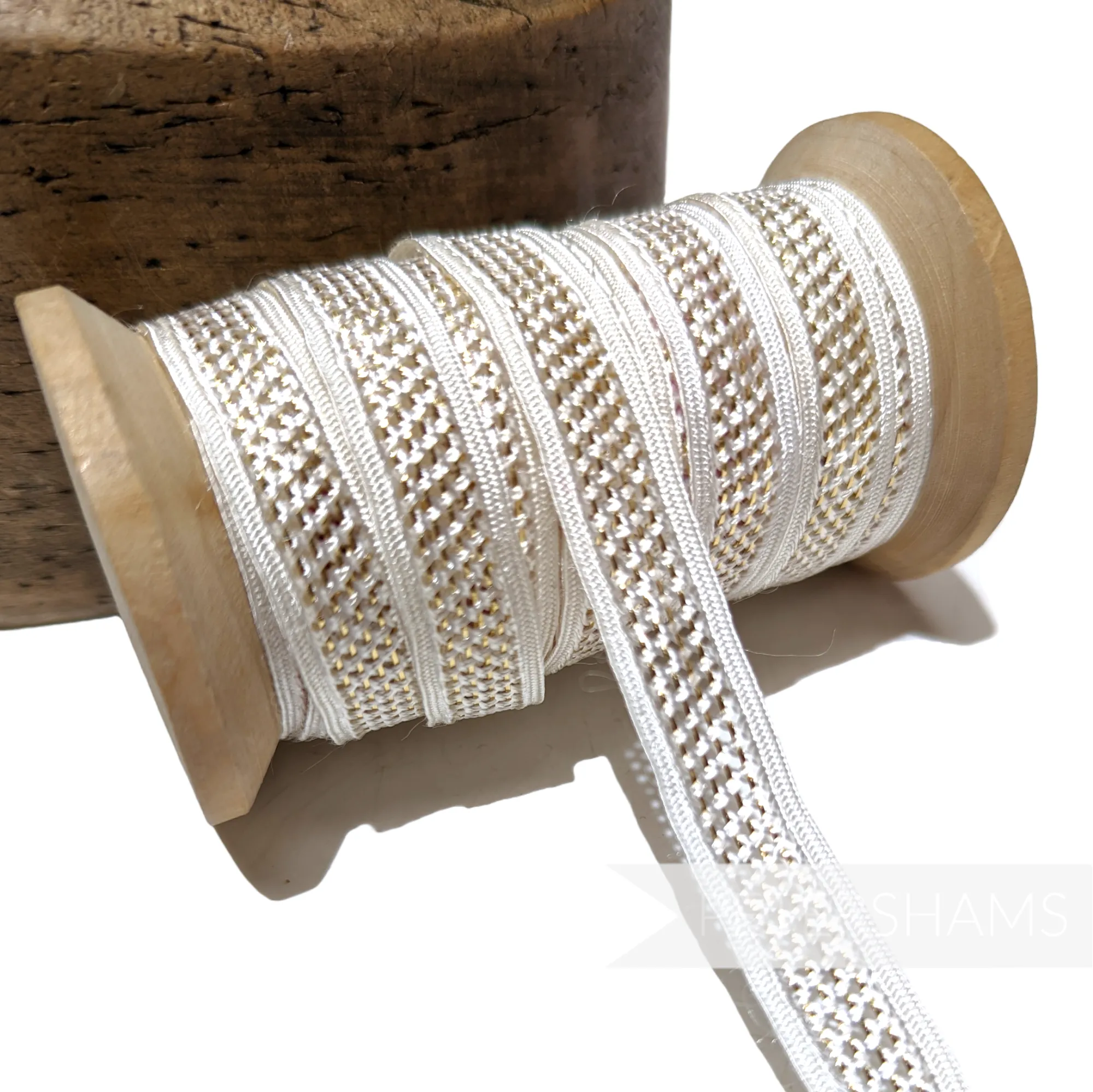 Vintage 1940's 'Nouveaute' French Shimmer Lattice Insertion Trim