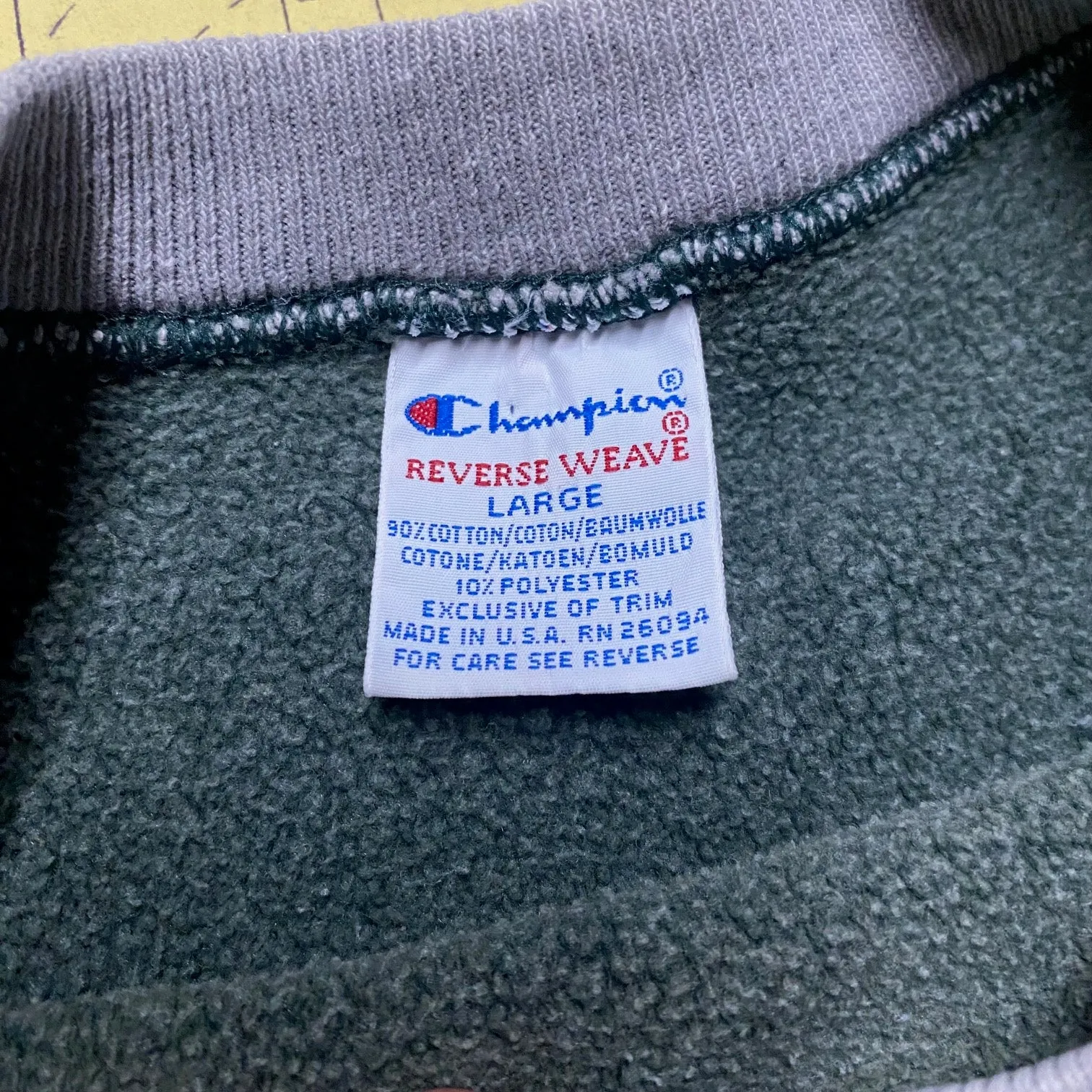 Vintage 1990's Reverse Weave Spellout Champion Crewneck Sweatshirt Size: L