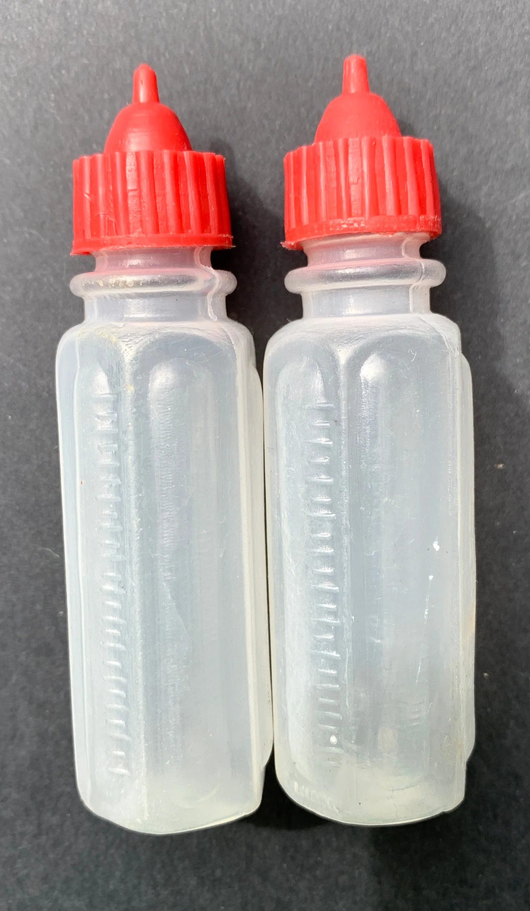 Vintage 7.5cm Hexagonal Baby Dolls Feeding Bottles x 2