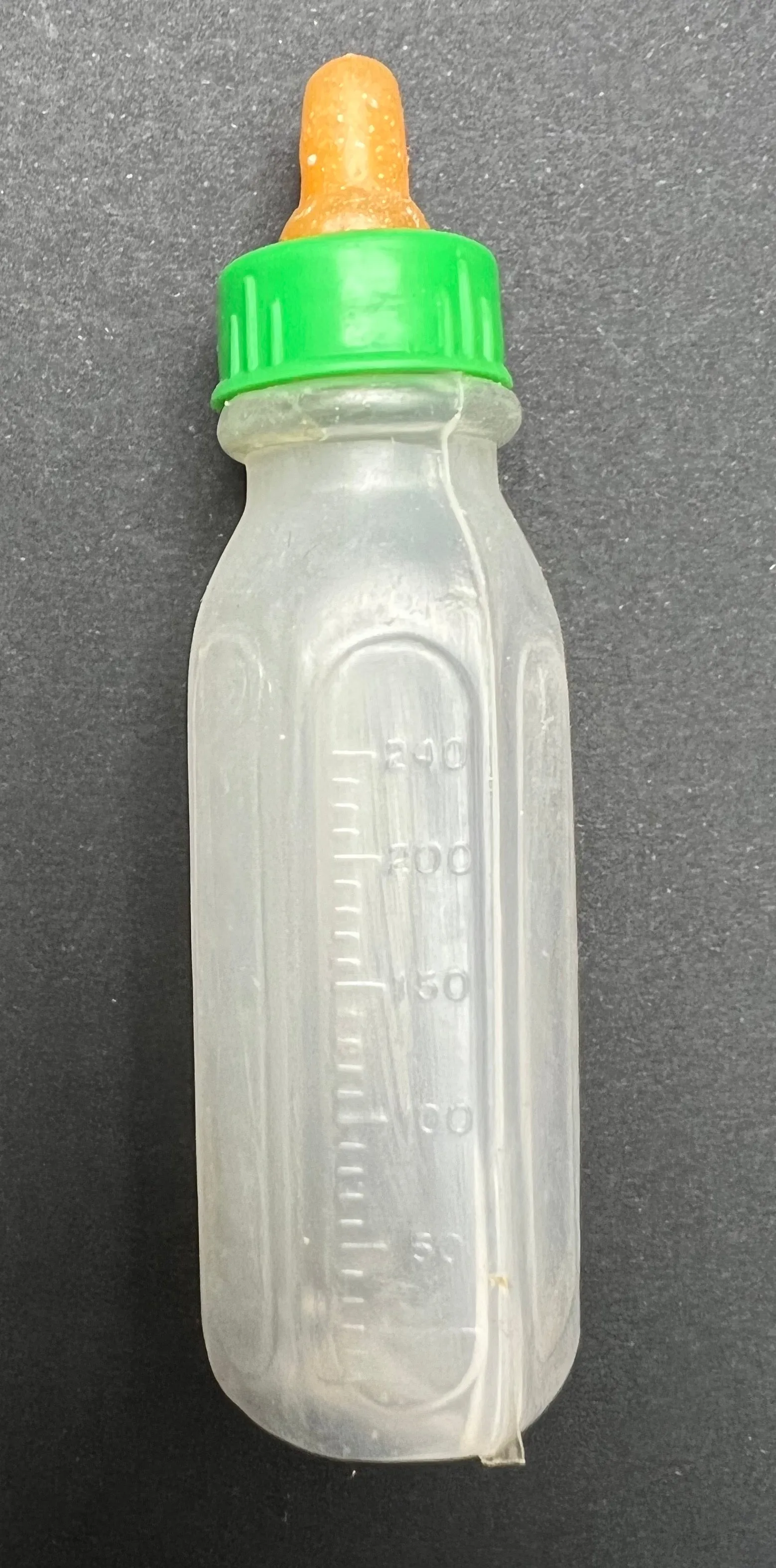 Vintage 9cm Hexagonal Baby Dolls Feeding Bottles with Rubber Teat