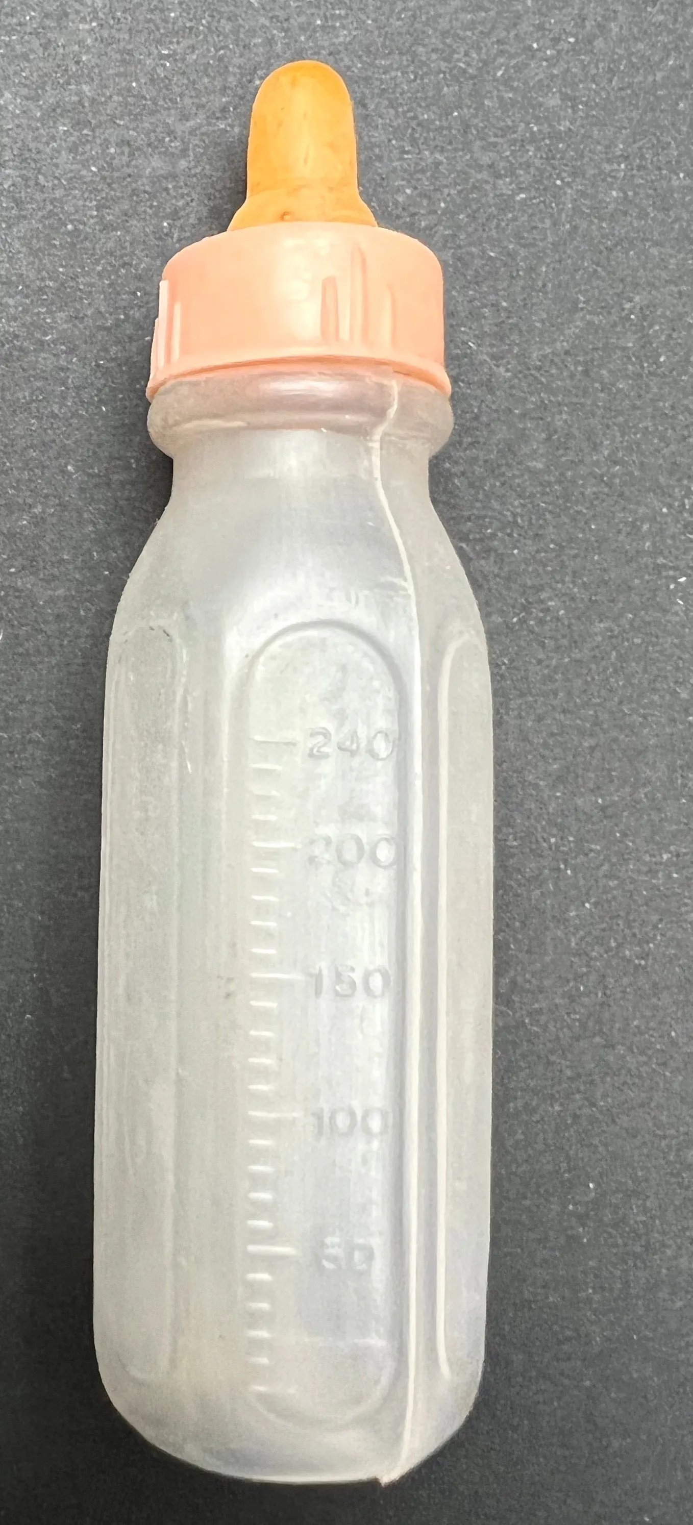 Vintage 9cm Hexagonal Baby Dolls Feeding Bottles with Rubber Teat