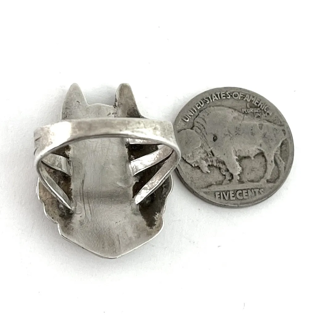 Vintage Antelope Kachina Ring<br>Size: 7.5