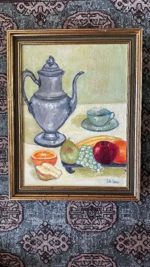 Vintage Art, Mid Century Modern,  MCM, Still Life, "fruit"