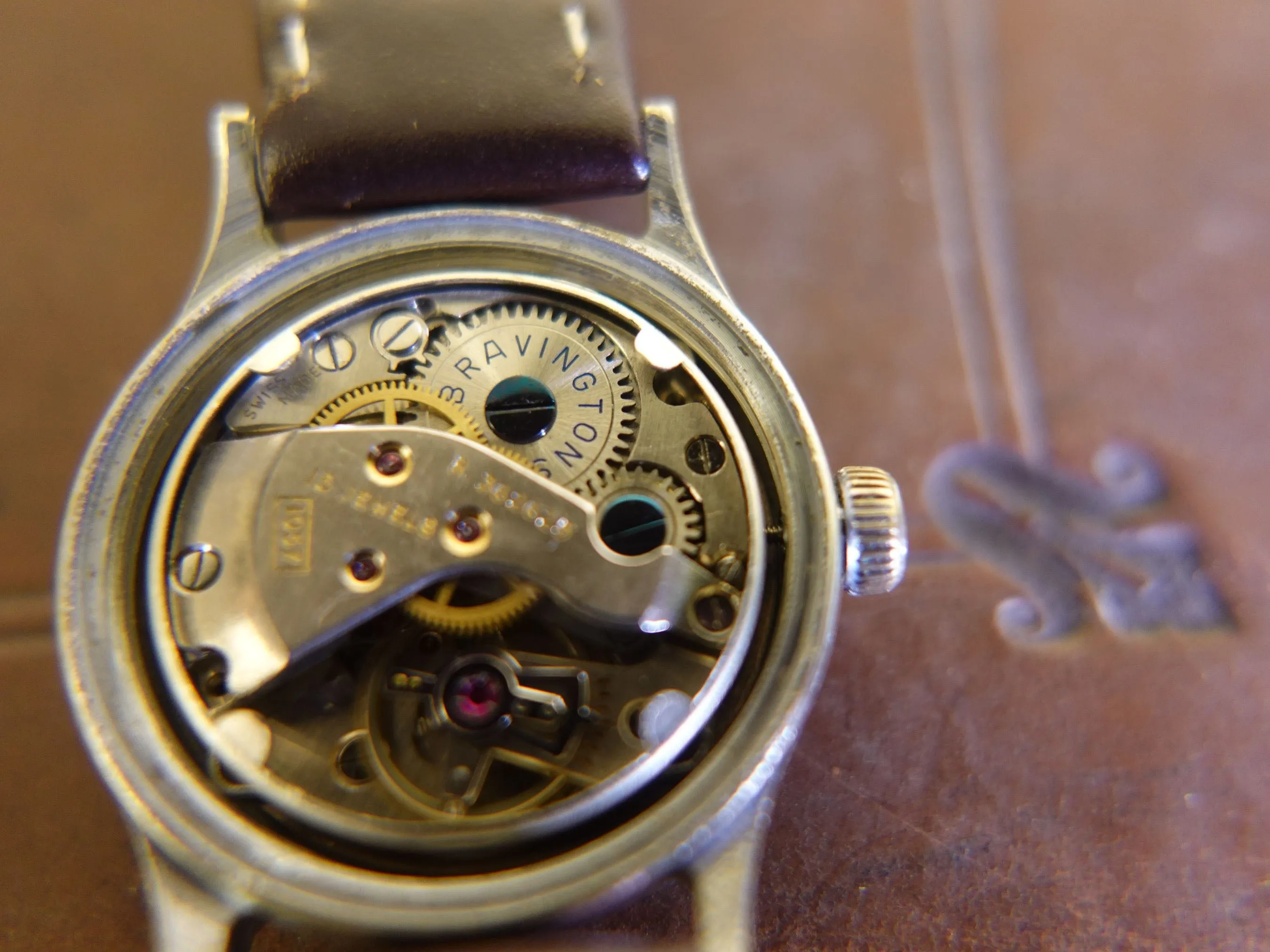 Vintage Bravingtons Wetrista with Dennison case Mens Watch - Working
