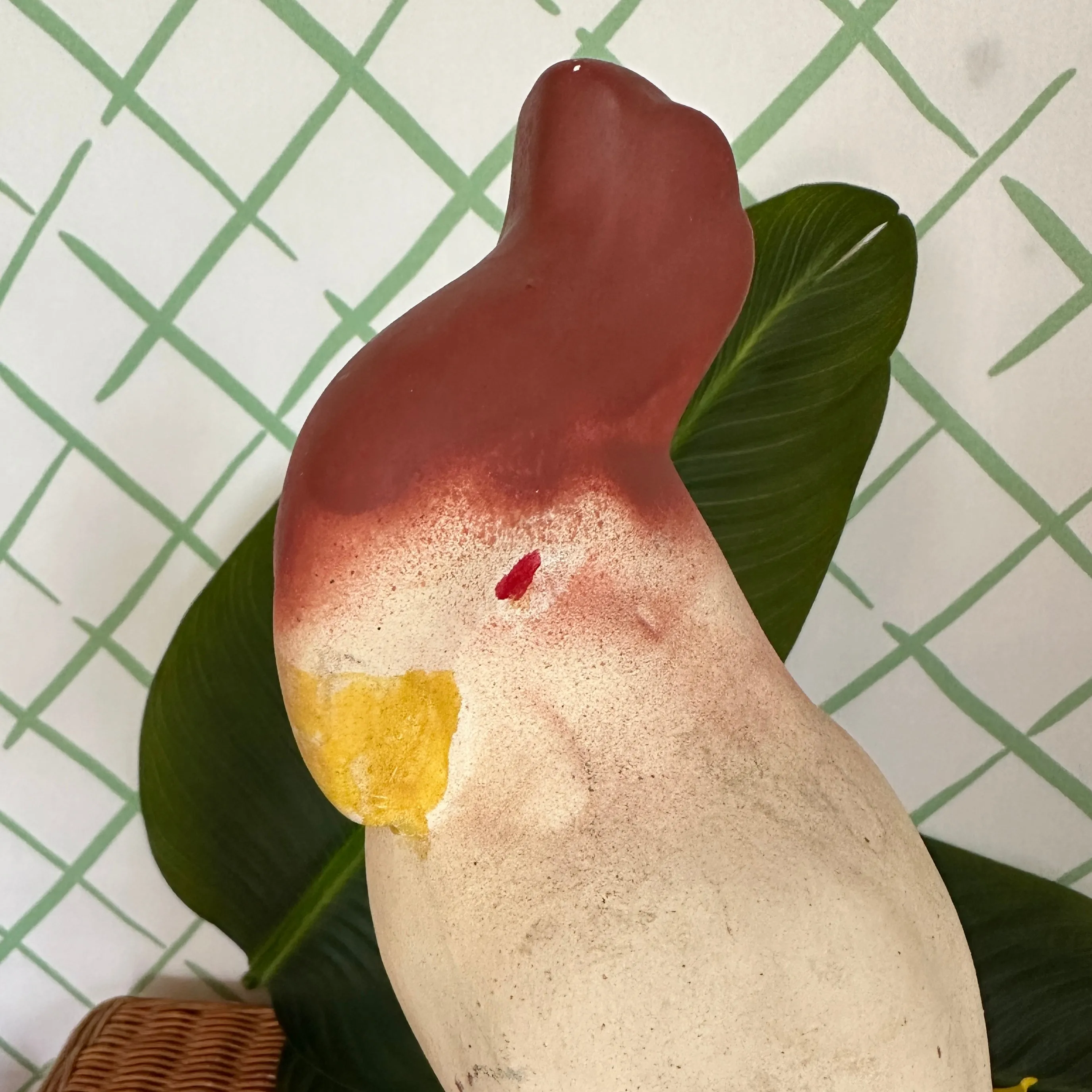 Vintage Chalkware Cockatoo Statuette