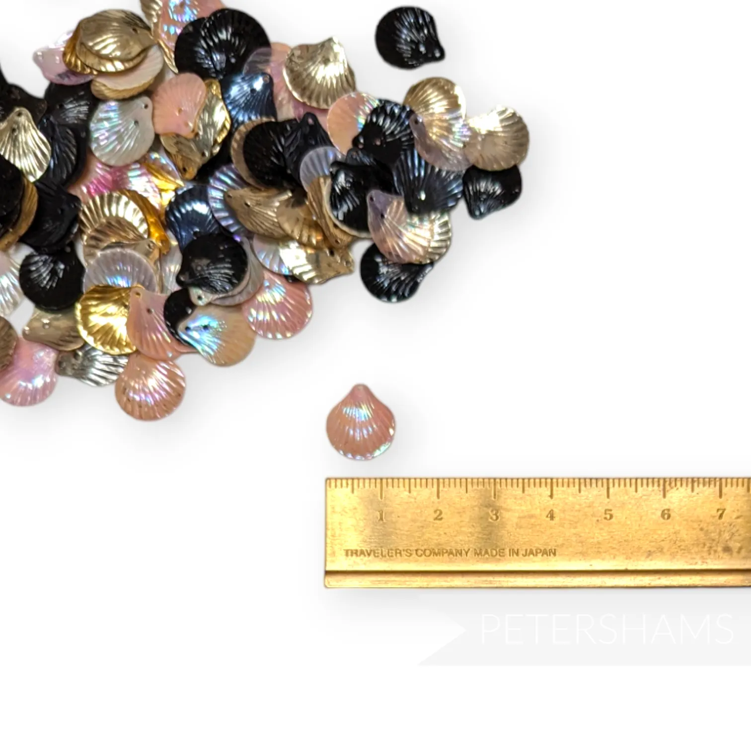 Vintage French 1940/50s 'Paillettes Au Coq' Sequins 8g - Seashell