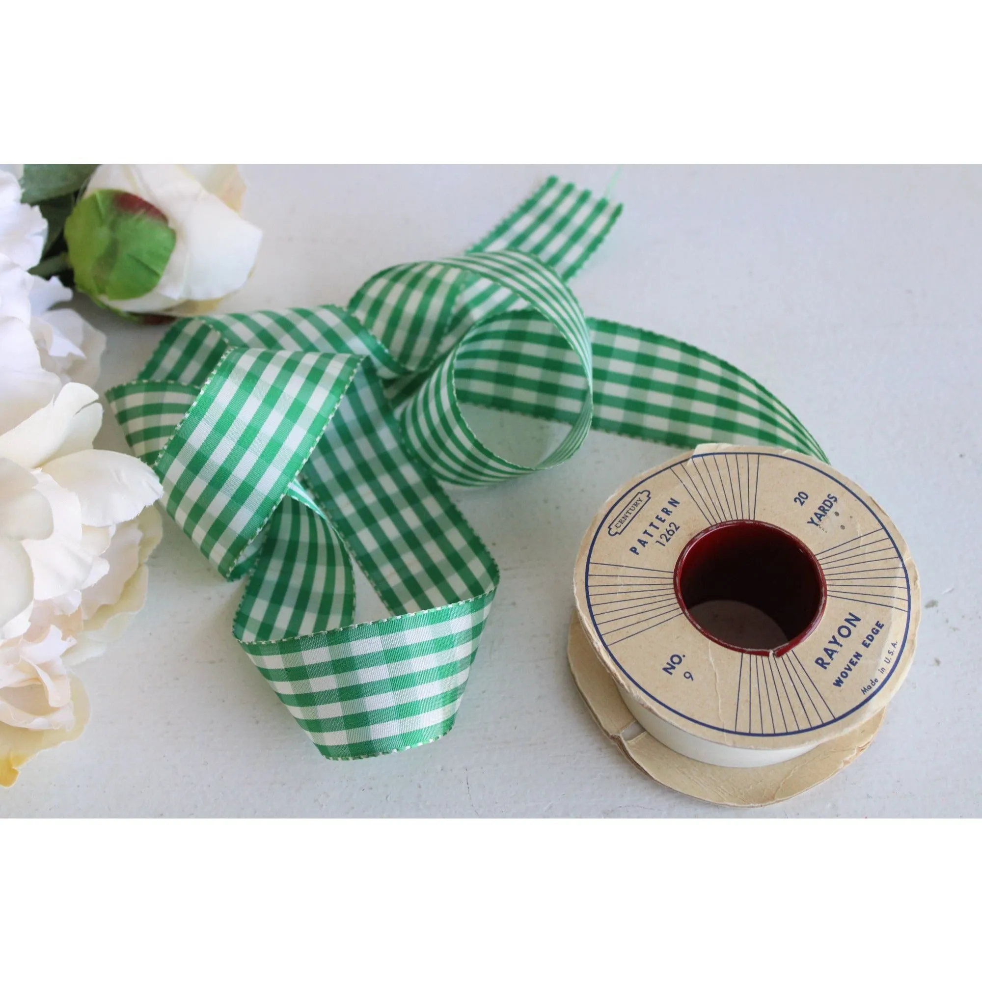 Vintage Gingham Ribbon Trim 1.5", 2 Yards