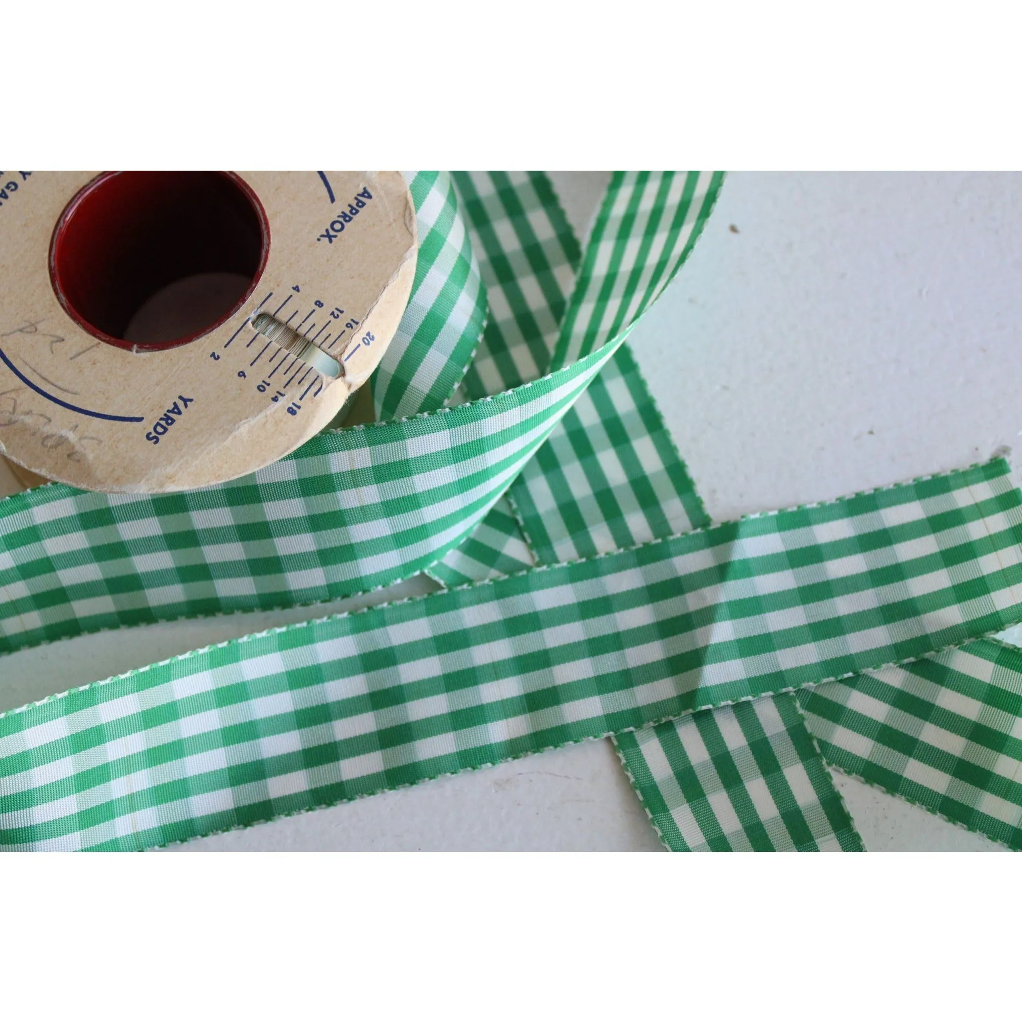 Vintage Gingham Ribbon Trim 1.5", 2 Yards