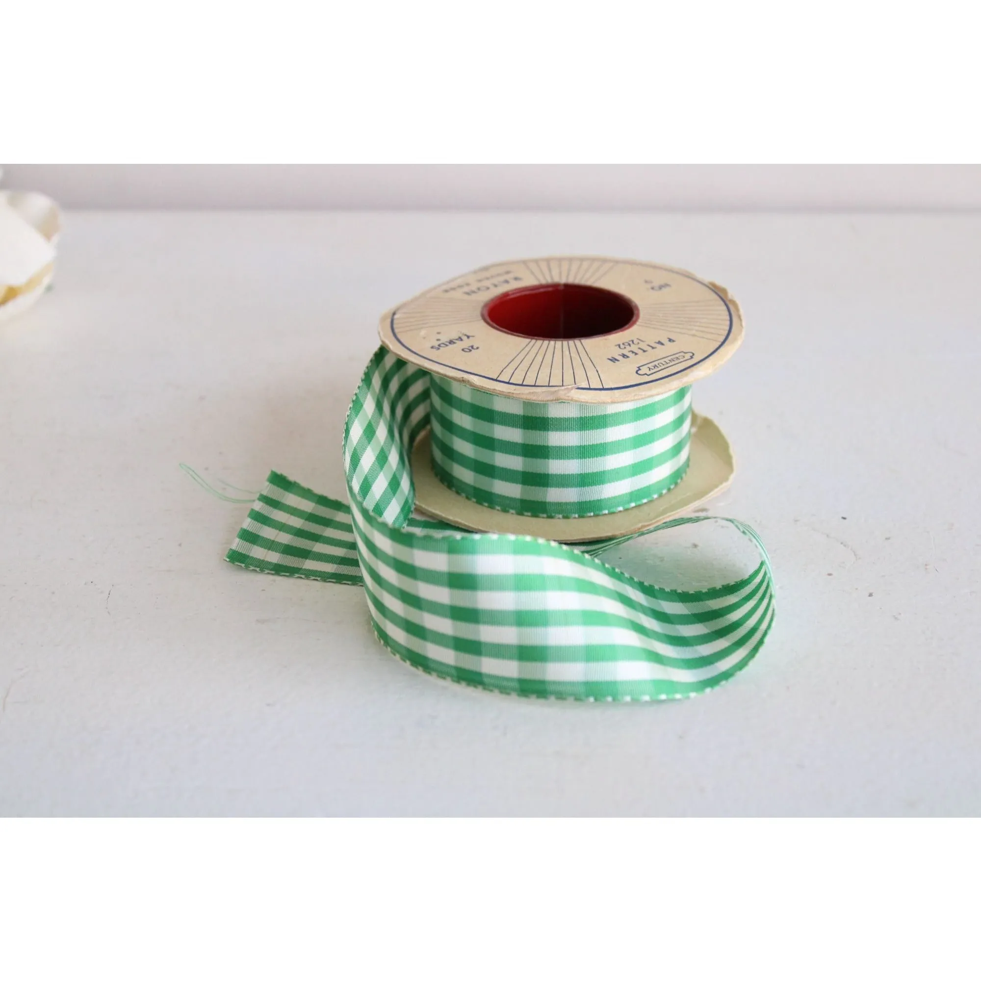Vintage Gingham Ribbon Trim 1.5", 2 Yards