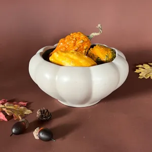 Vintage Grey/Green Pumpkin-Shaped Planter