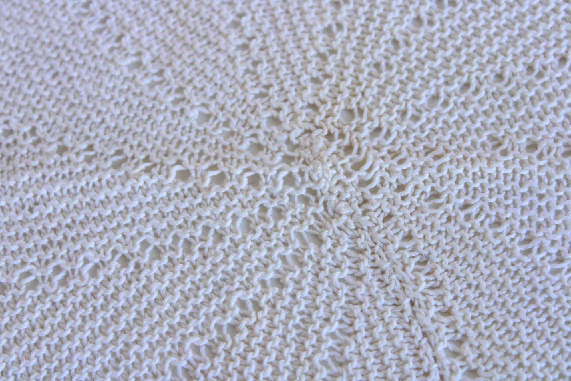 Vintage Ivory or Light Beige Crochet Doily