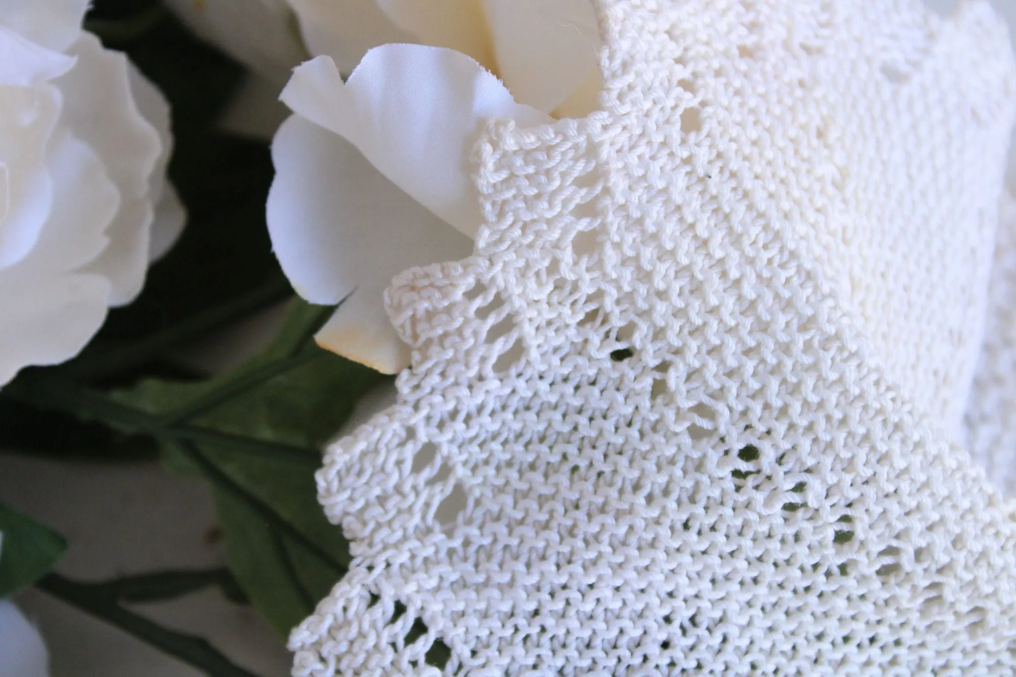 Vintage Ivory or Light Beige Crochet Doily