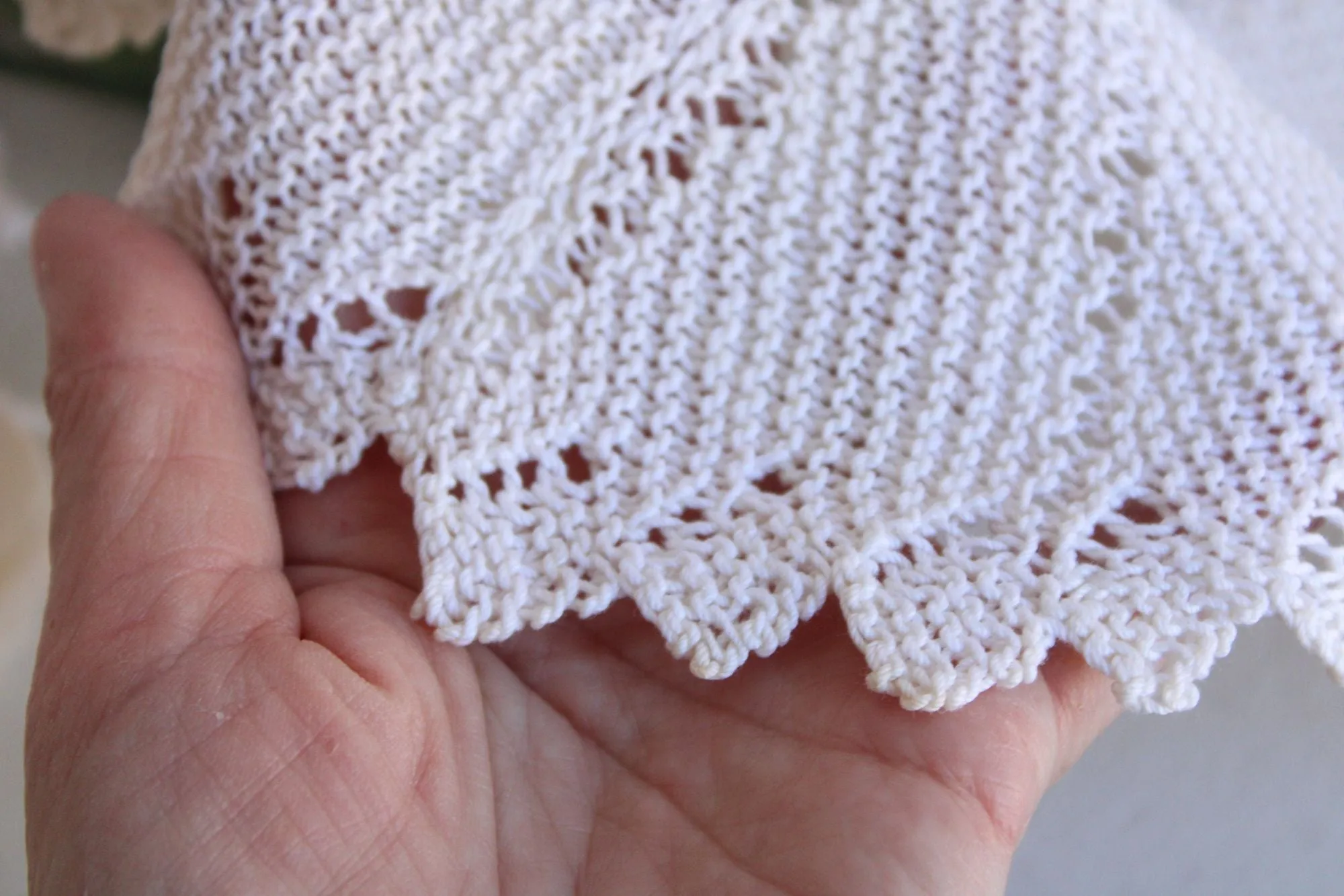 Vintage Ivory or Light Beige Crochet Doily