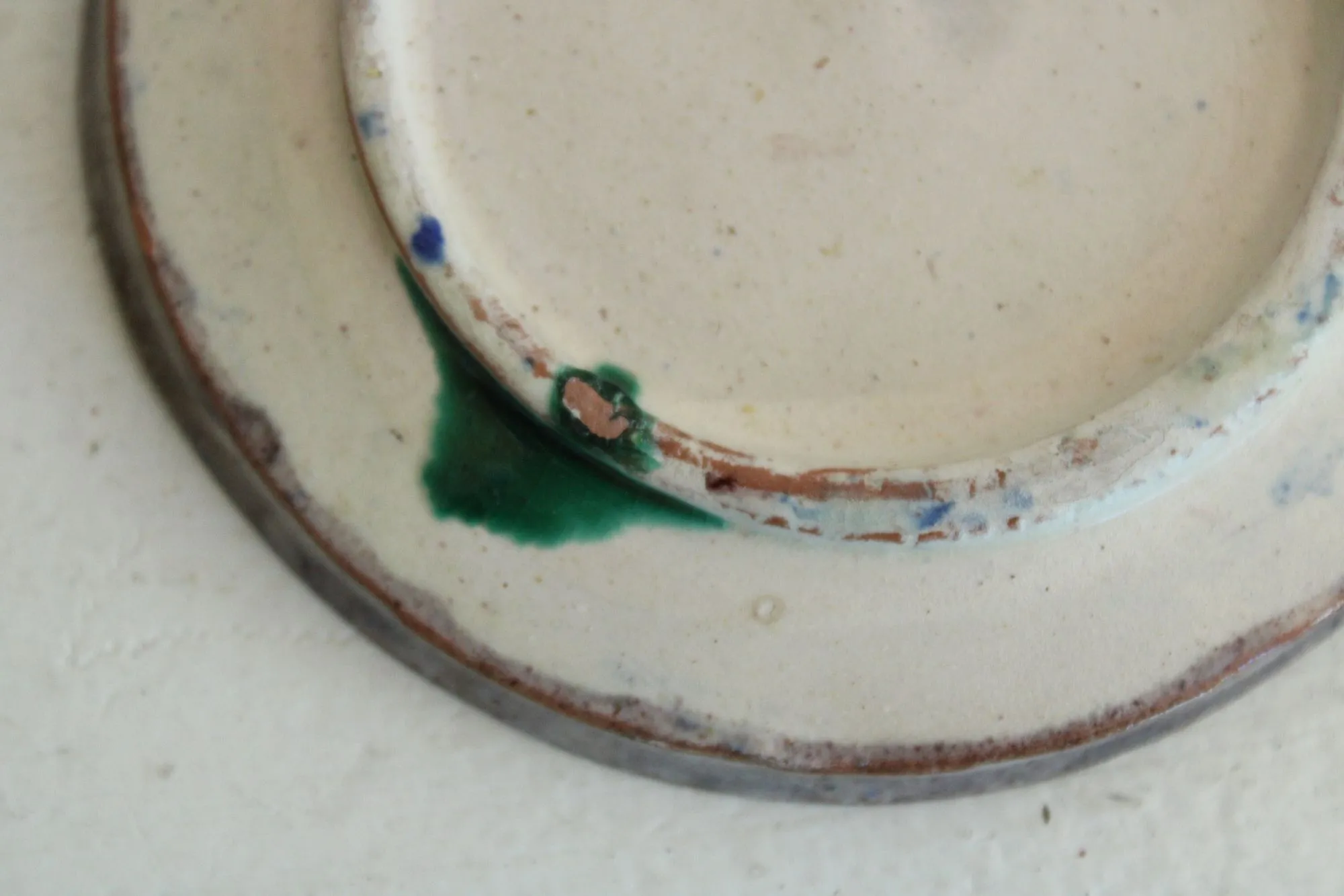 Vintage Mexican Pottery Blue and White Trinket Dish