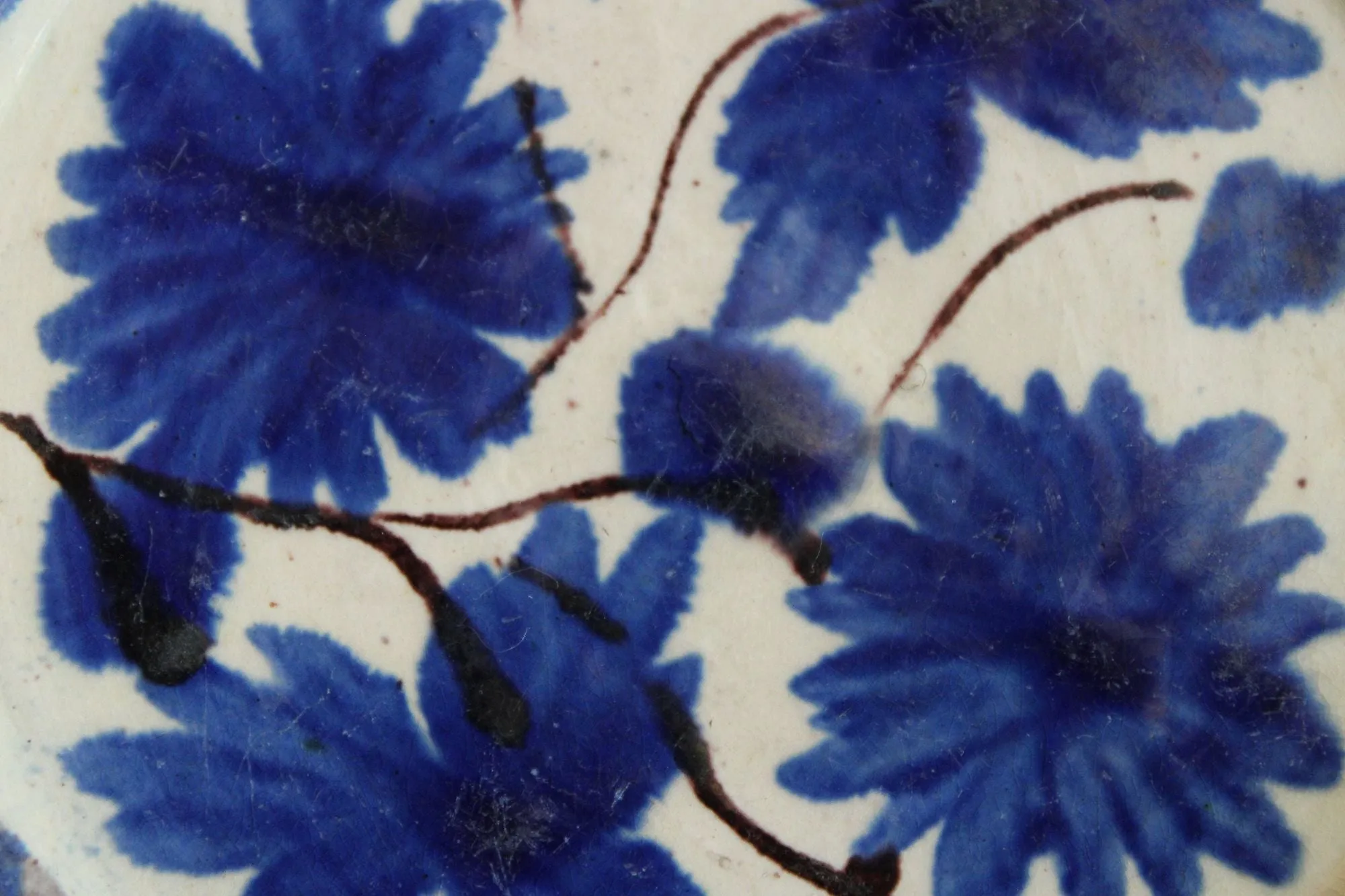 Vintage Mexican Pottery Blue and White Trinket Dish