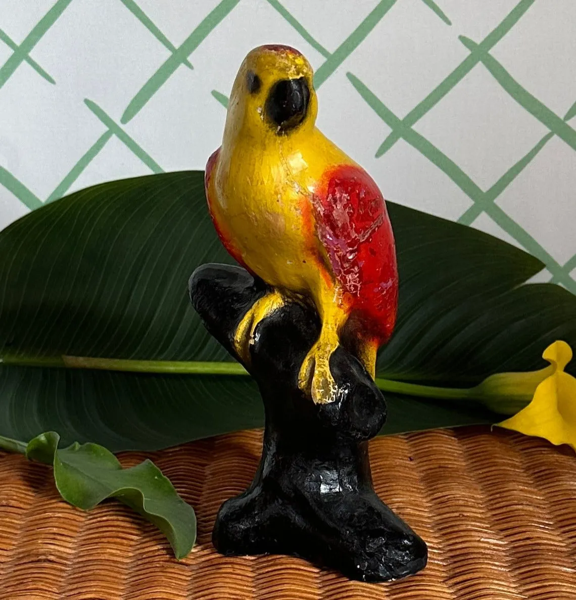 Vintage Parakeet Statuette