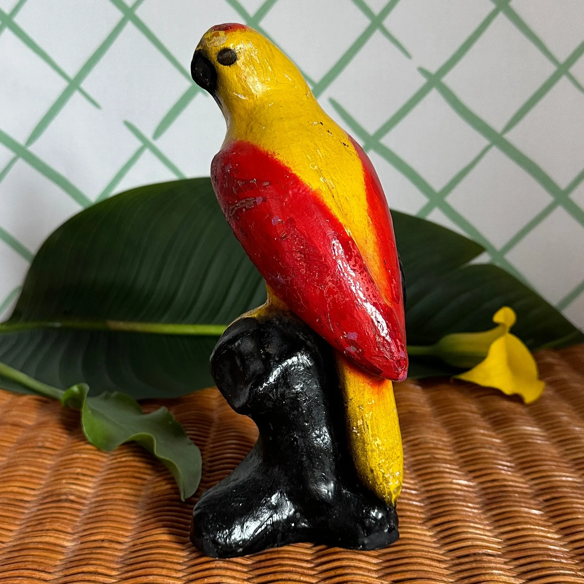 Vintage Parakeet Statuette