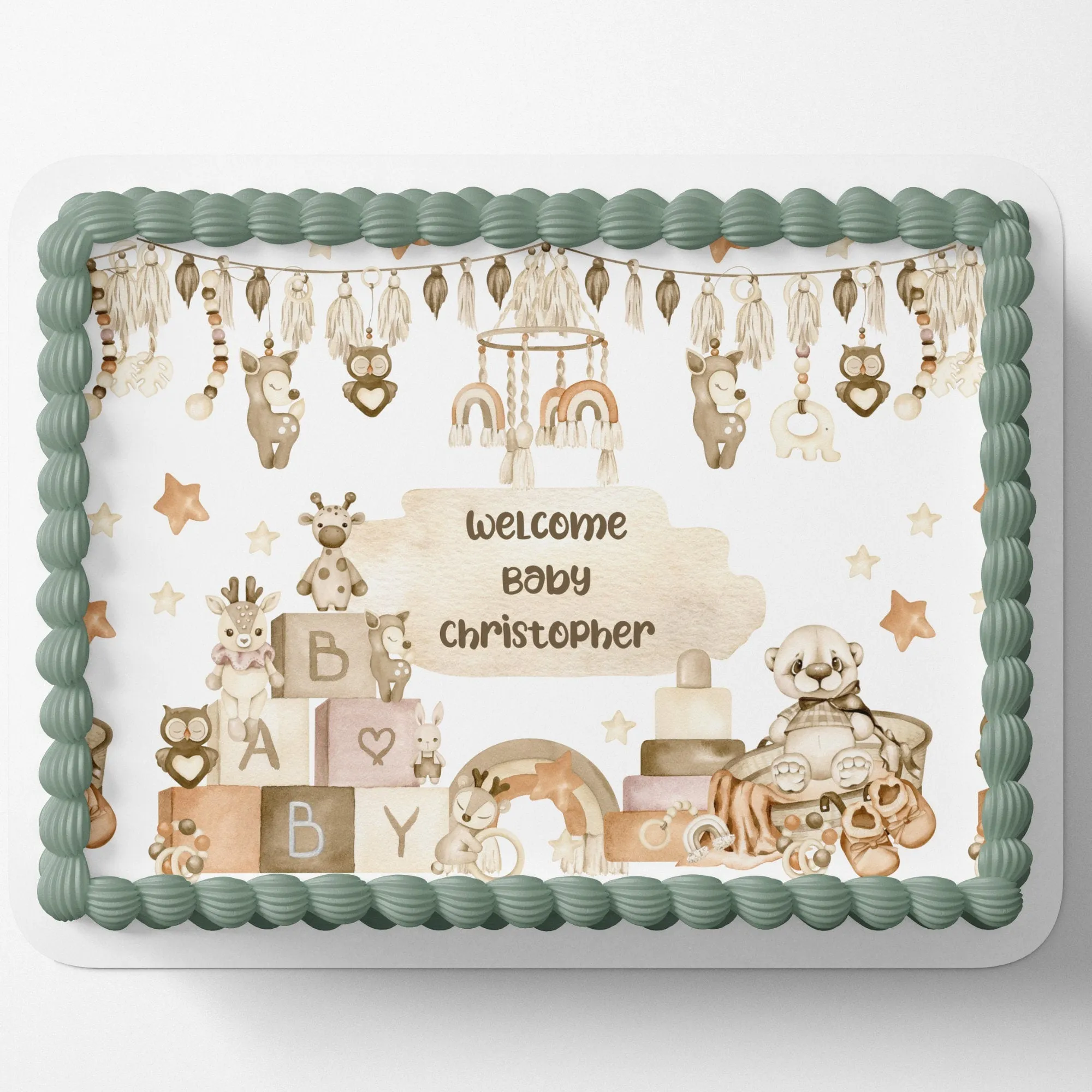VINTAGE TOY BABY Shower Vintage baby shower Cake topper Edible Image Vintage Cake Topper