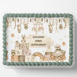 VINTAGE TOY BABY Shower Vintage baby shower Cake topper Edible Image Vintage Cake Topper
