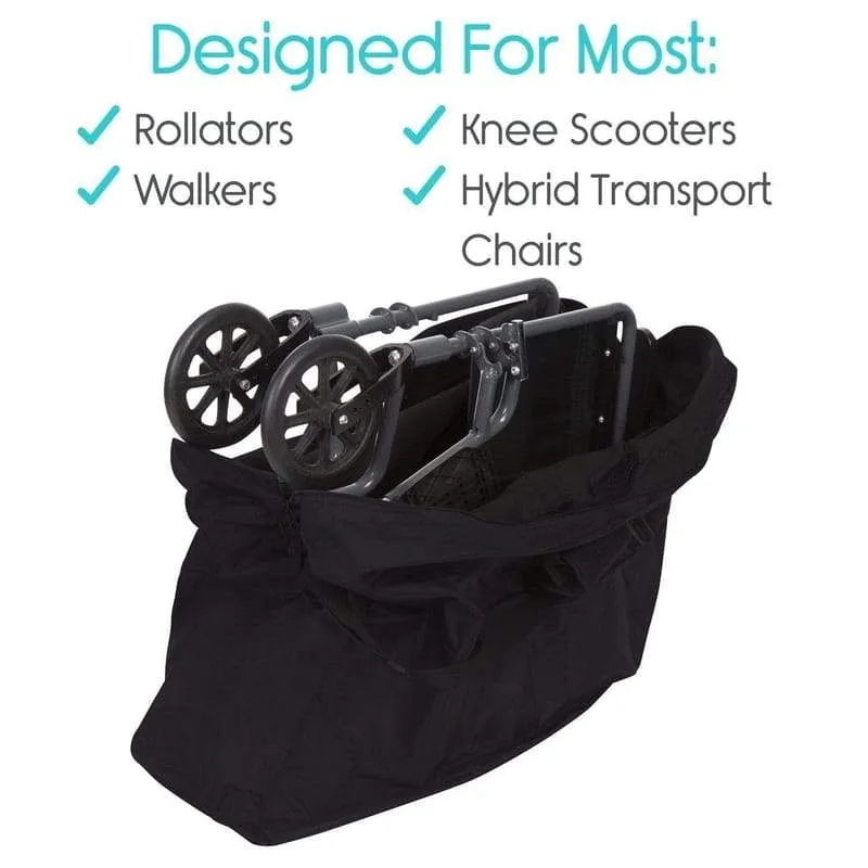 Vive Health Rollator Travel Bag and Transport Chairs Cover for Car & Airplane Traveling