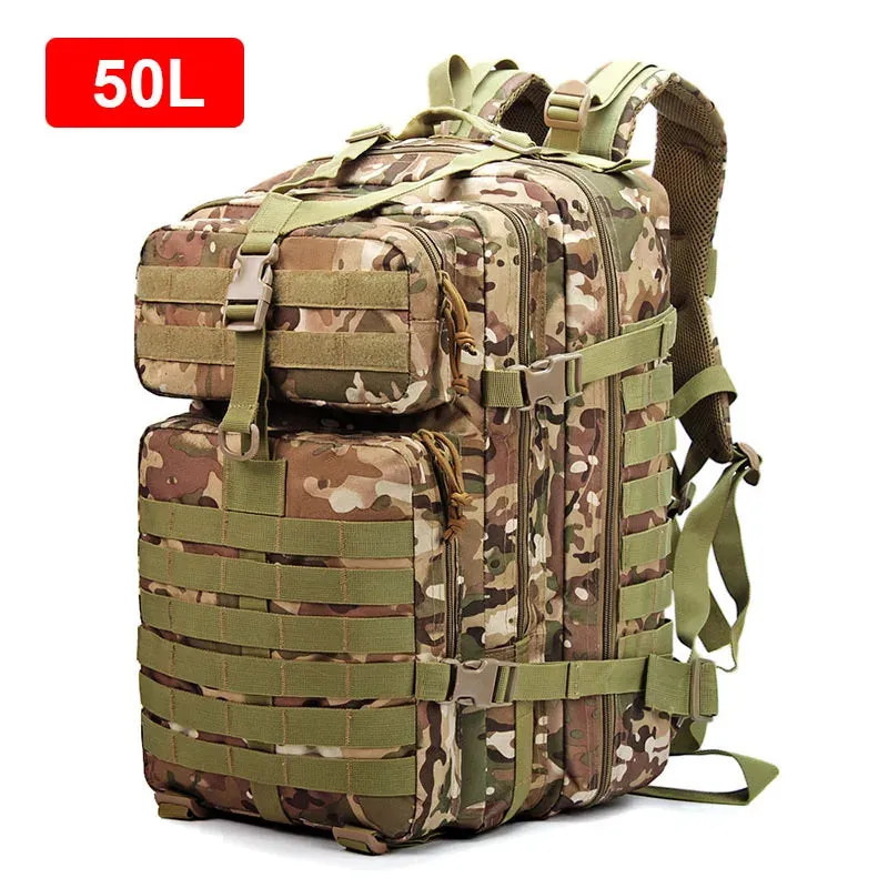 Waterproof Tactical Hiking Backpack, 30L/50L Outdoor Camping Sports Rucksack