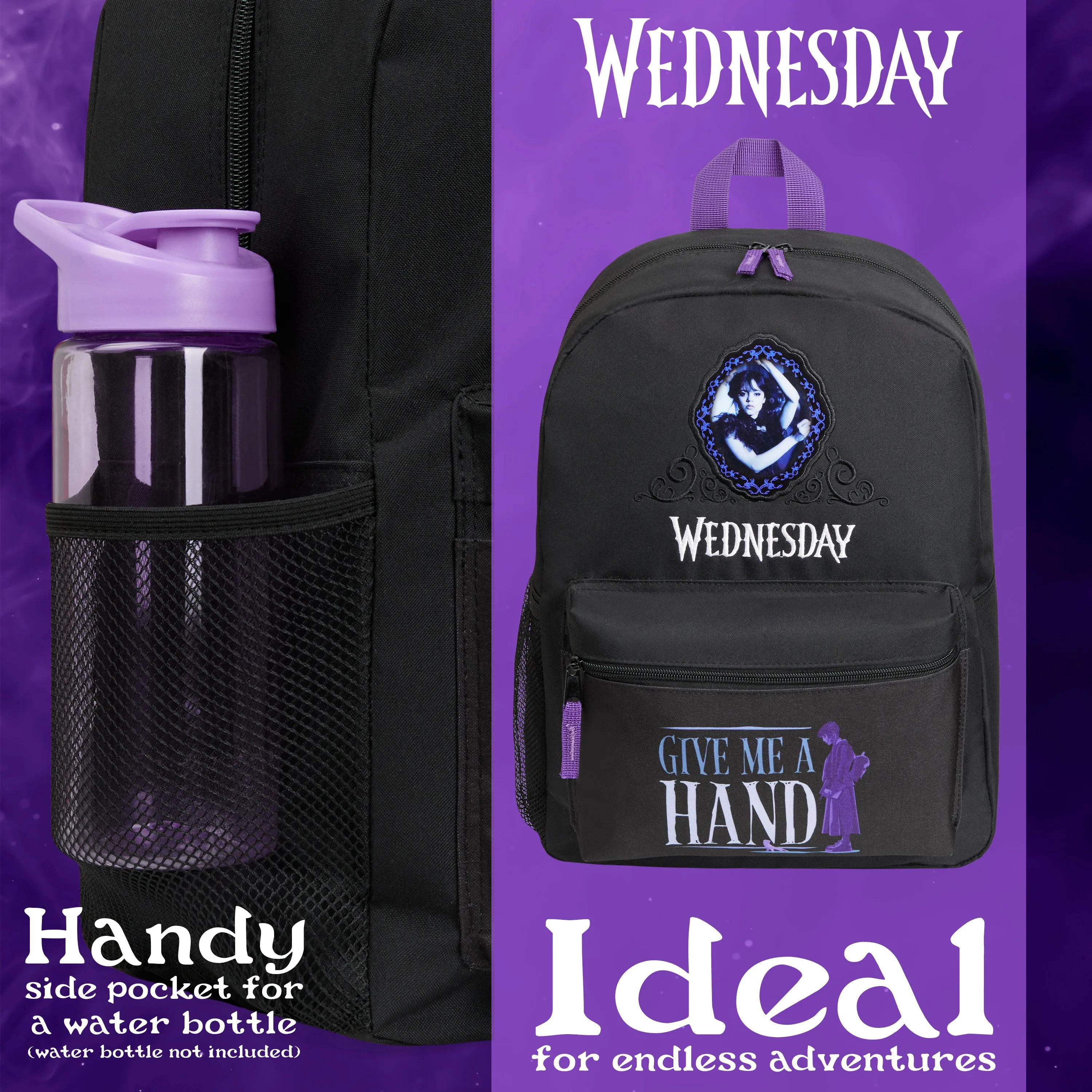 Wednesday School Backpack for Kids and Teenagers - Black/Blue