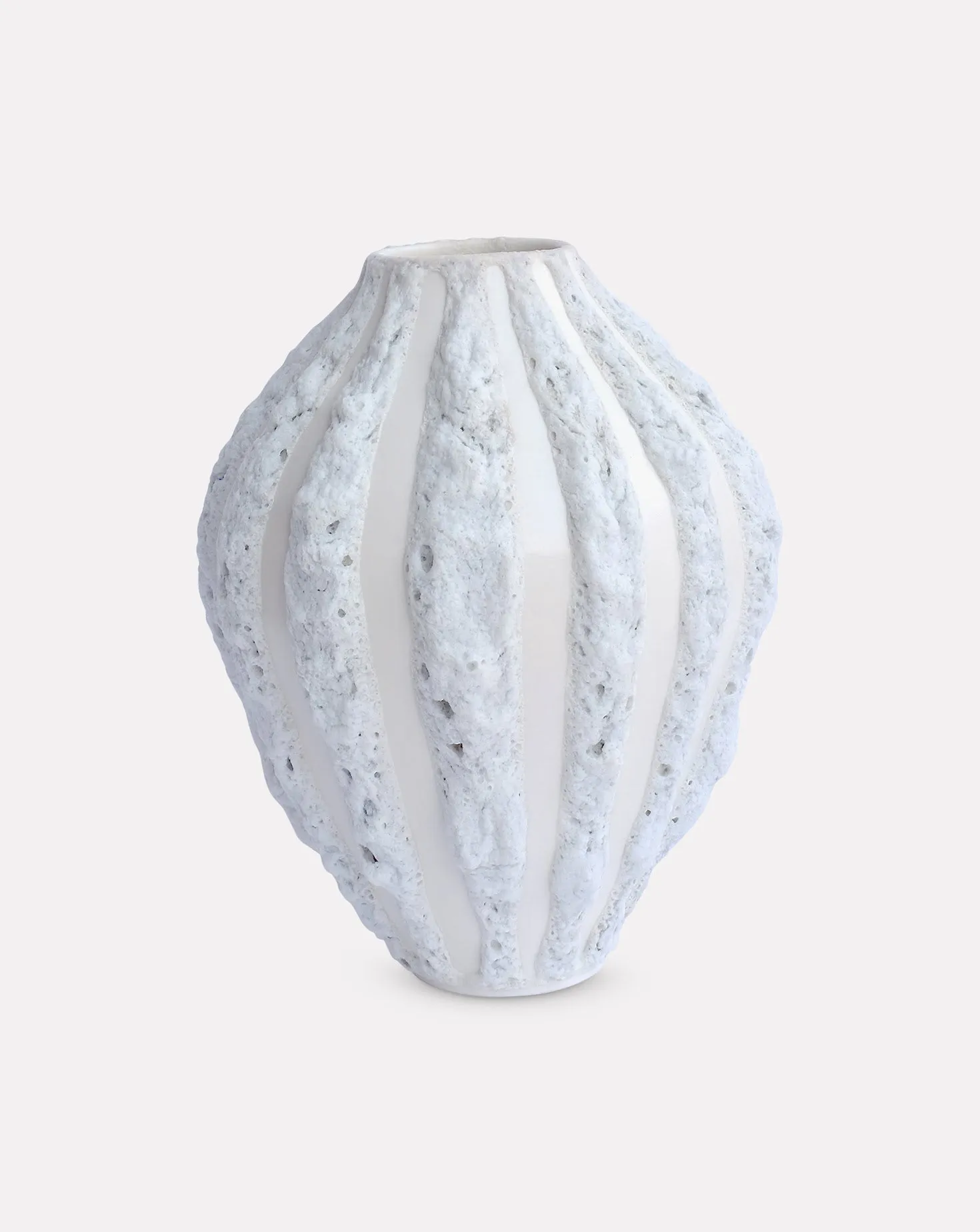 White Stripe Tulip Vase I