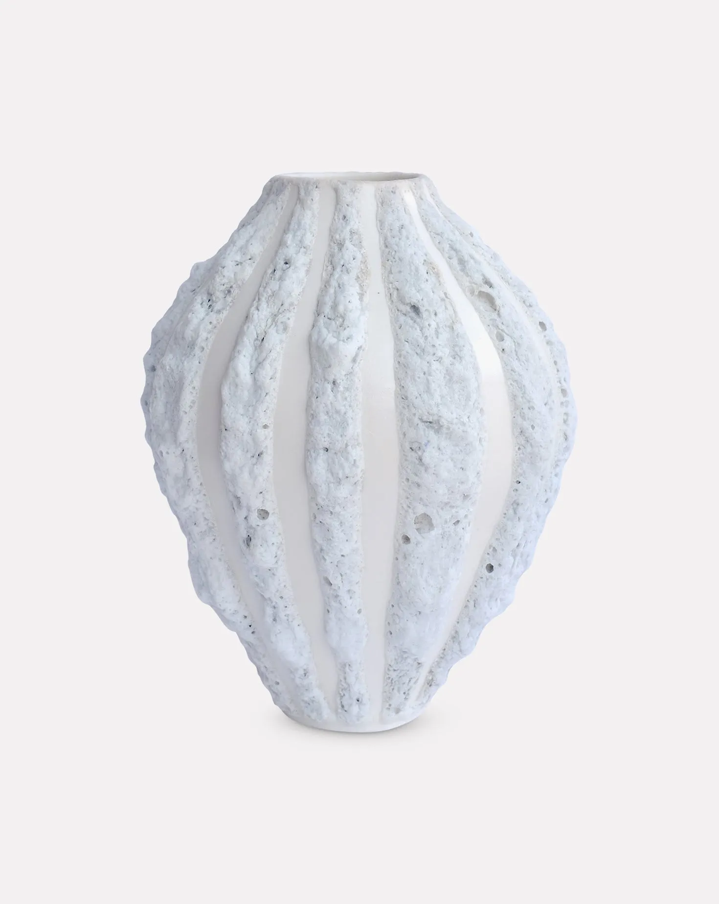 White Stripe Tulip Vase I
